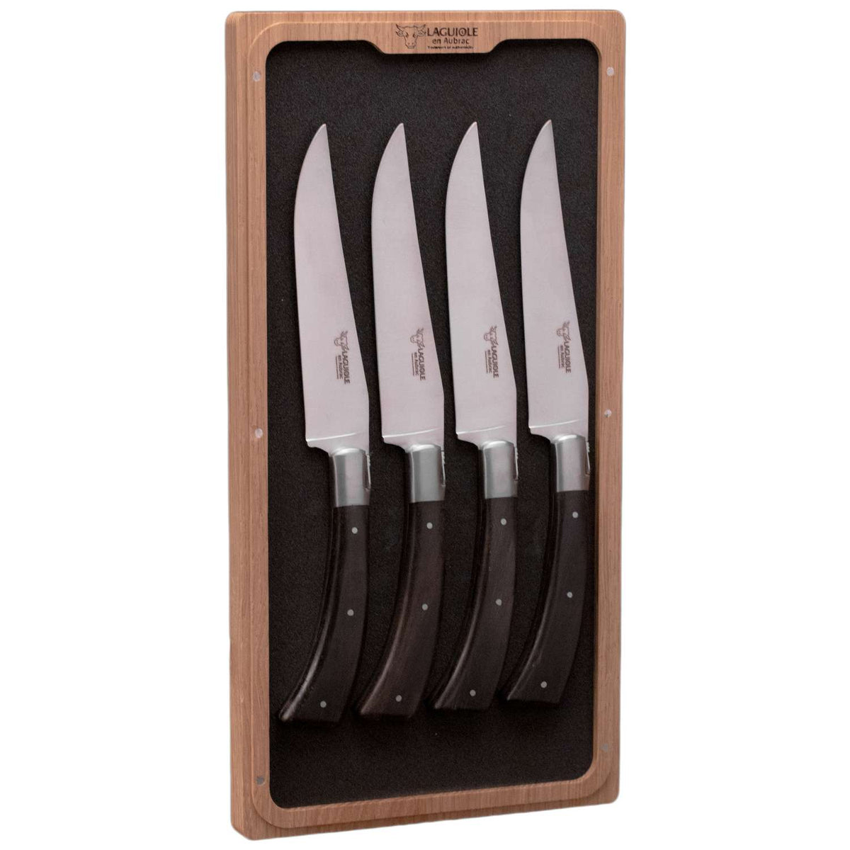 Laguiole en aubrac Steak Knives 12 cm With Ebony Handle 6 pcs Set Laguiole en Aubrac 41C99STEIH