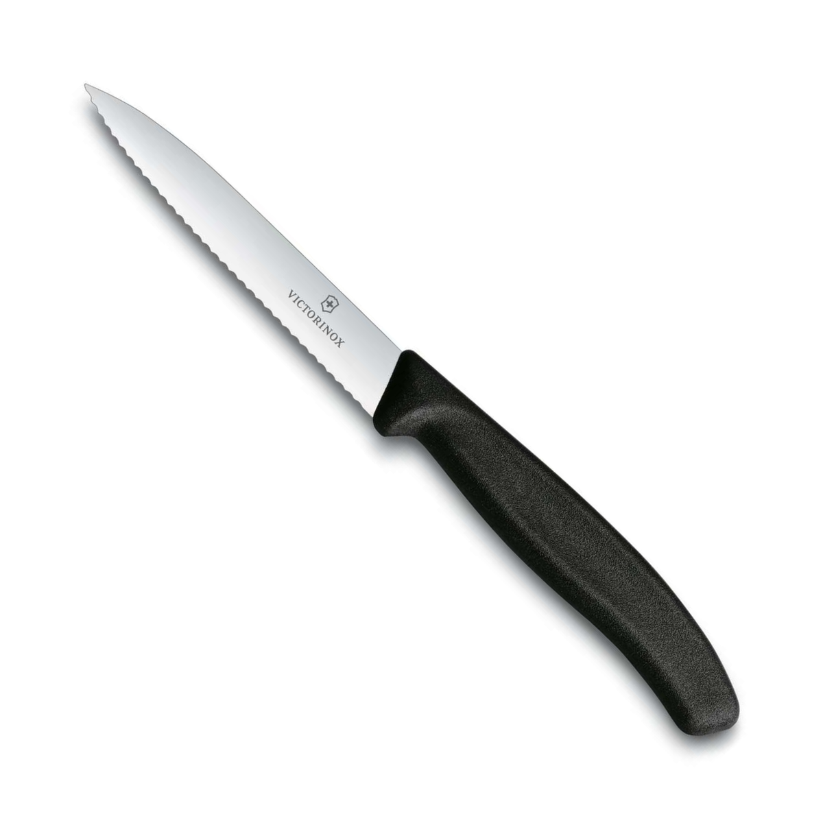 Victorinox Μαχαίρι κουζίνας 10 εκατ. οδοντωτό μυτερό μαύρη λαβή Swiss Classic 6.7733