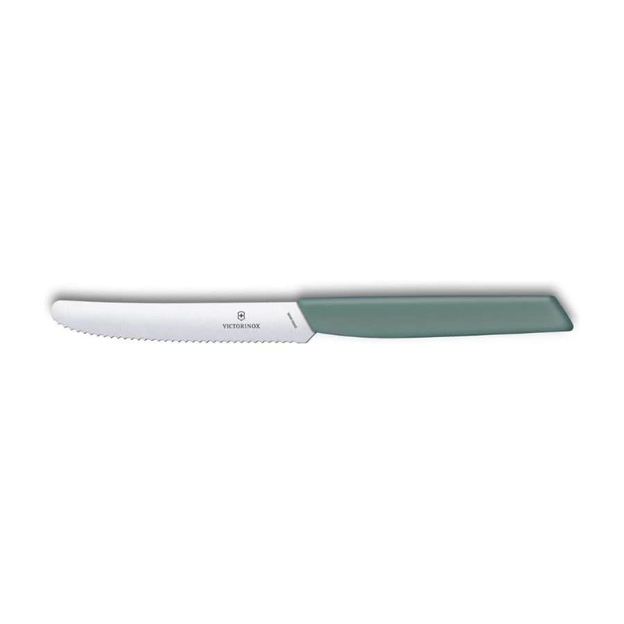 Victorinox Round Utility Knife 11 cm Serrated Green Pastel Swiss Modern