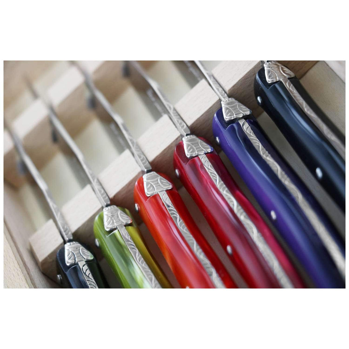 Andre verdier Steak Knife 12 cm 6-Piece Set Gift Box Automne Laguiole Deluxe 606.25AUCB