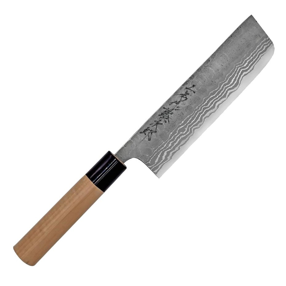 Tojiro Hammered Aogami Damascus Handmade Nakiri Knife 16.5 cm Magnolia Handle