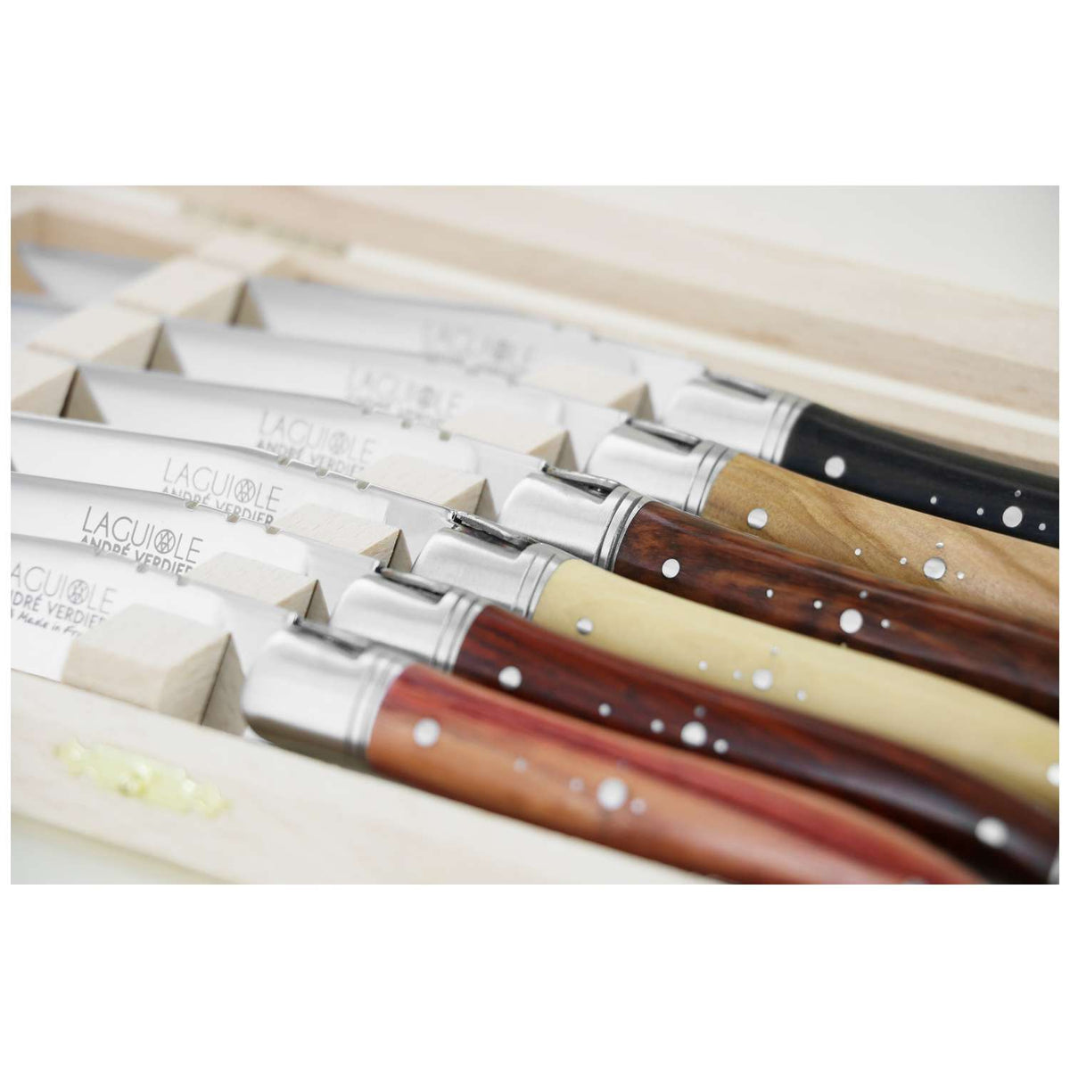 Andre verdier Steak Knife 12 cm 6-Piece Set With Olive Wood Handle Laguiole Prestige 616GSMCB