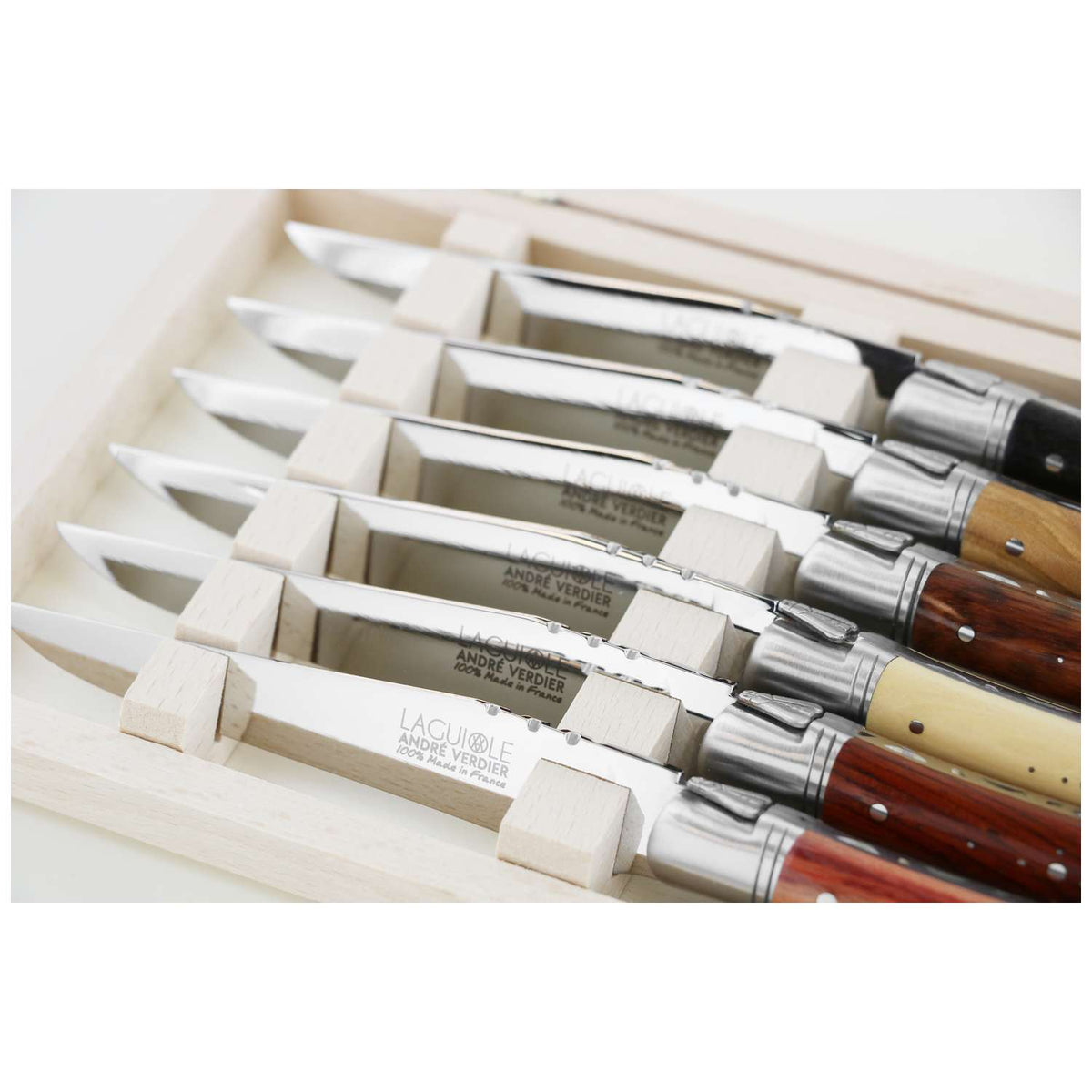 Andre verdier Steak Knife 12 cm 6-Piece Set With Olive Wood Handle Laguiole Prestige 616GSMCB