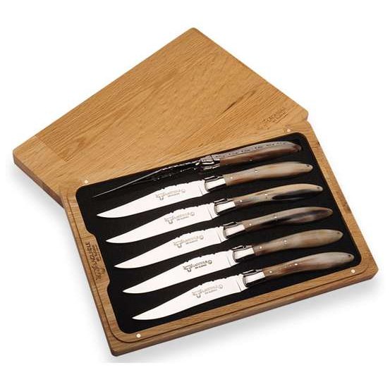 Laguiole en aubrac Steak Knives 12 cm With Horn Handle 6 pcs Set Laguiole en Aubrac 61C99CZ1H