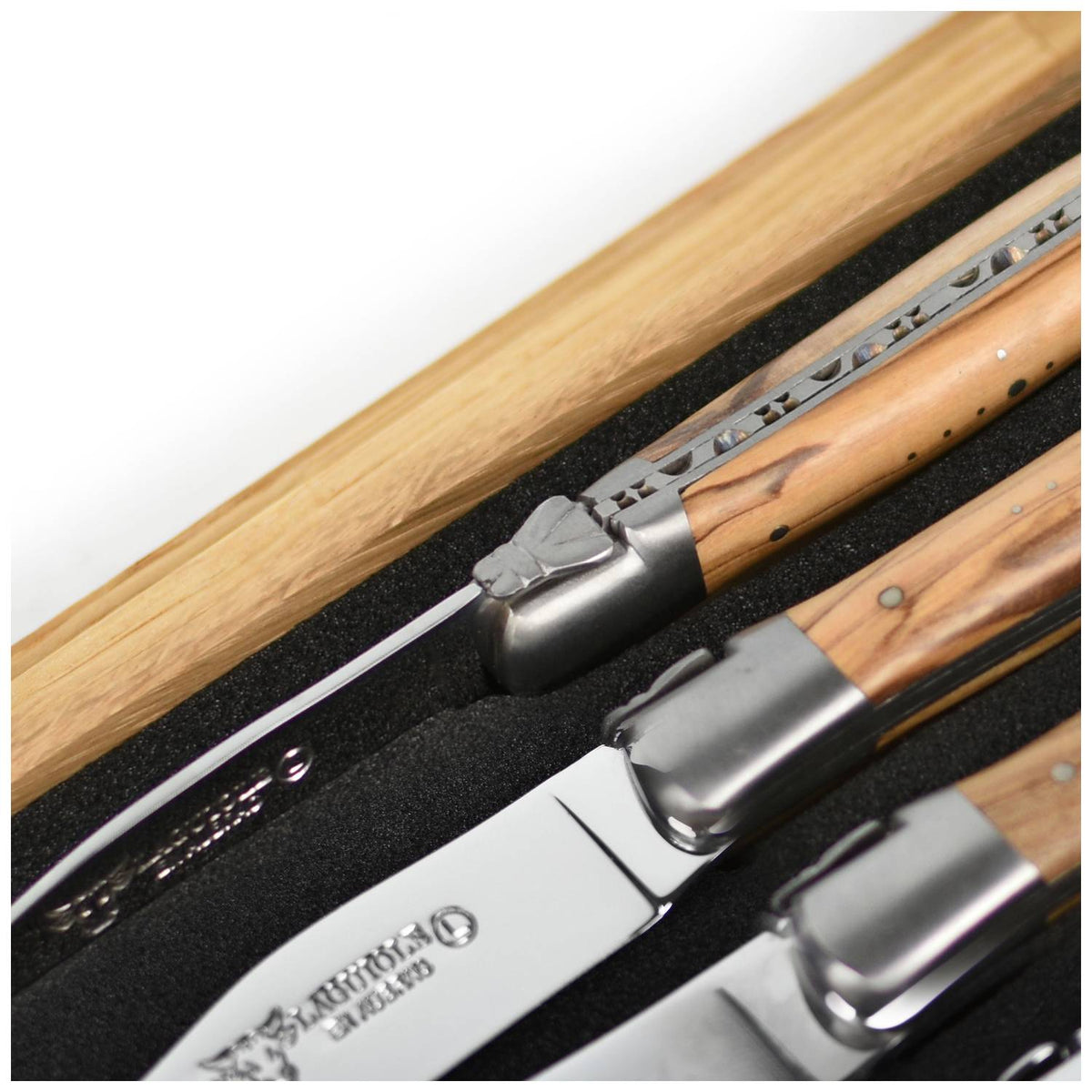 Laguiole en aubrac Steak Knives 12 cm Olive Handle 6-Pieces Set Laguiole En Aubrac 62C99OLIH