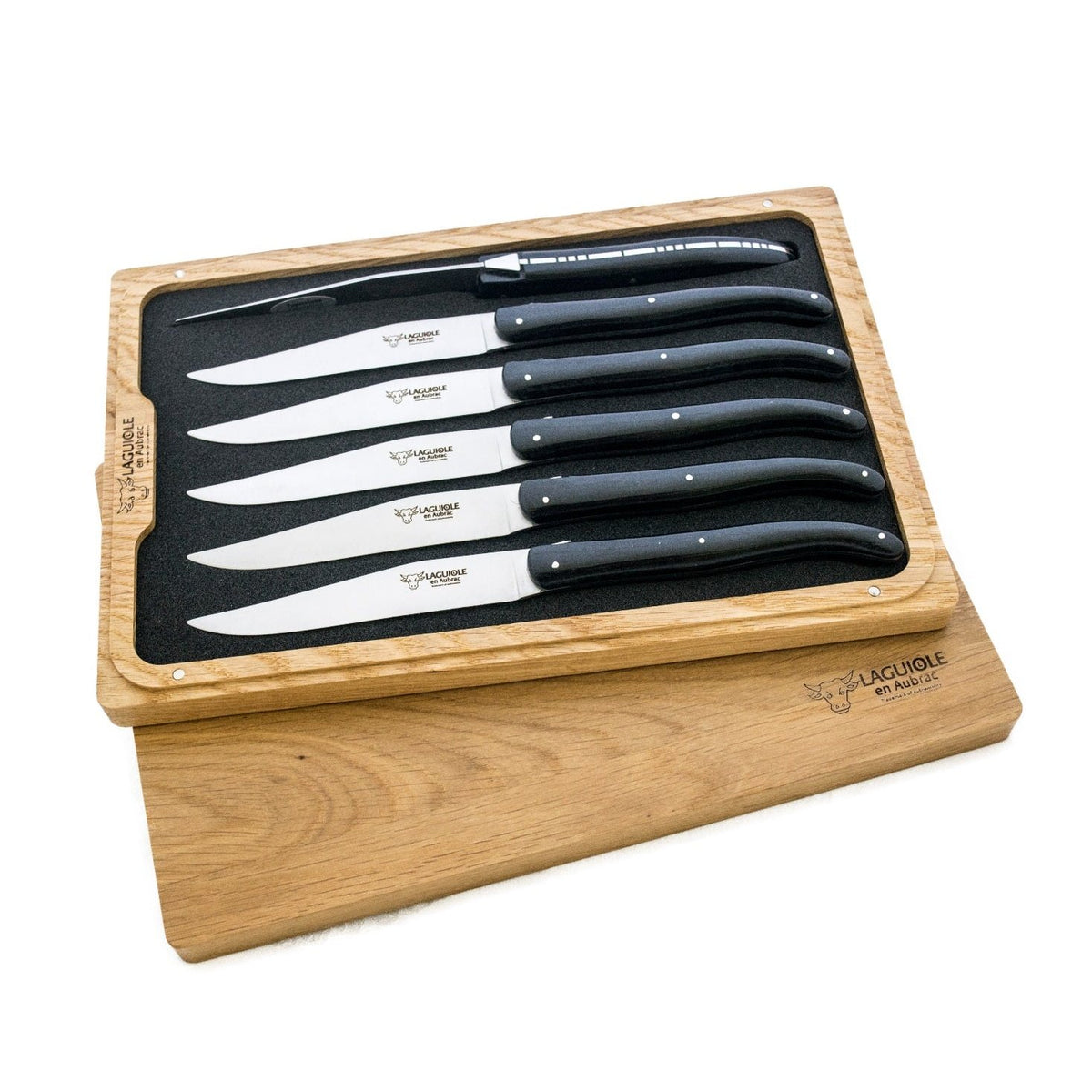 Laguiole en aubrac Steak Knives 12 cm With Paperstone Handle 6 pcs Set Laguiole Everyday 6MC99QPIH