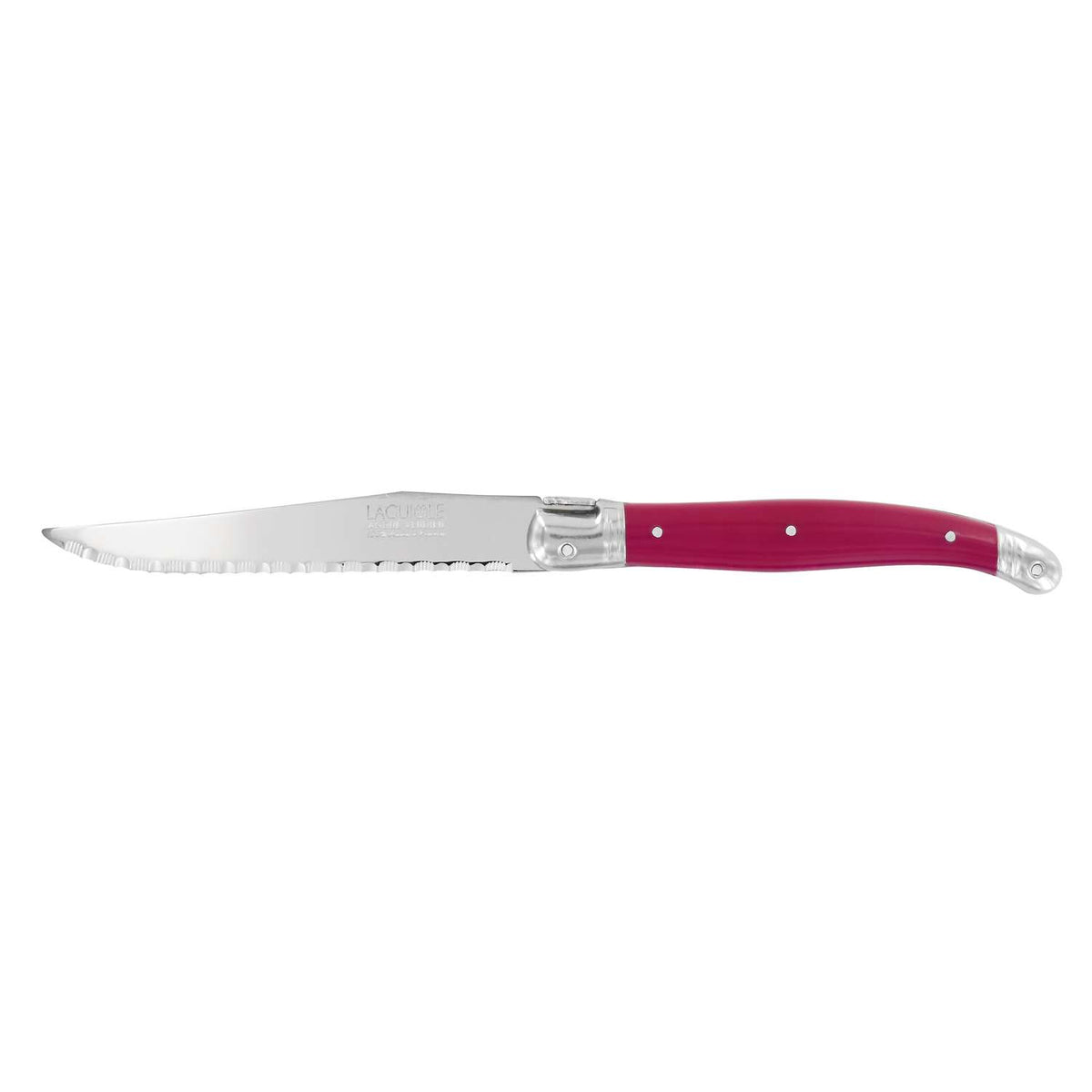 Andre verdier Serrated Steak Knife 12 cm Raspberry Laguiole Debutant 70FRASP