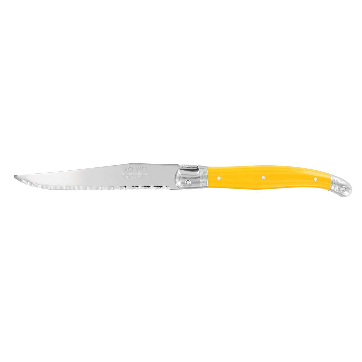 Andre verdier Serrated Steak Knife 12 cm Yellow Handle Laguiole Debutant 70JSSP