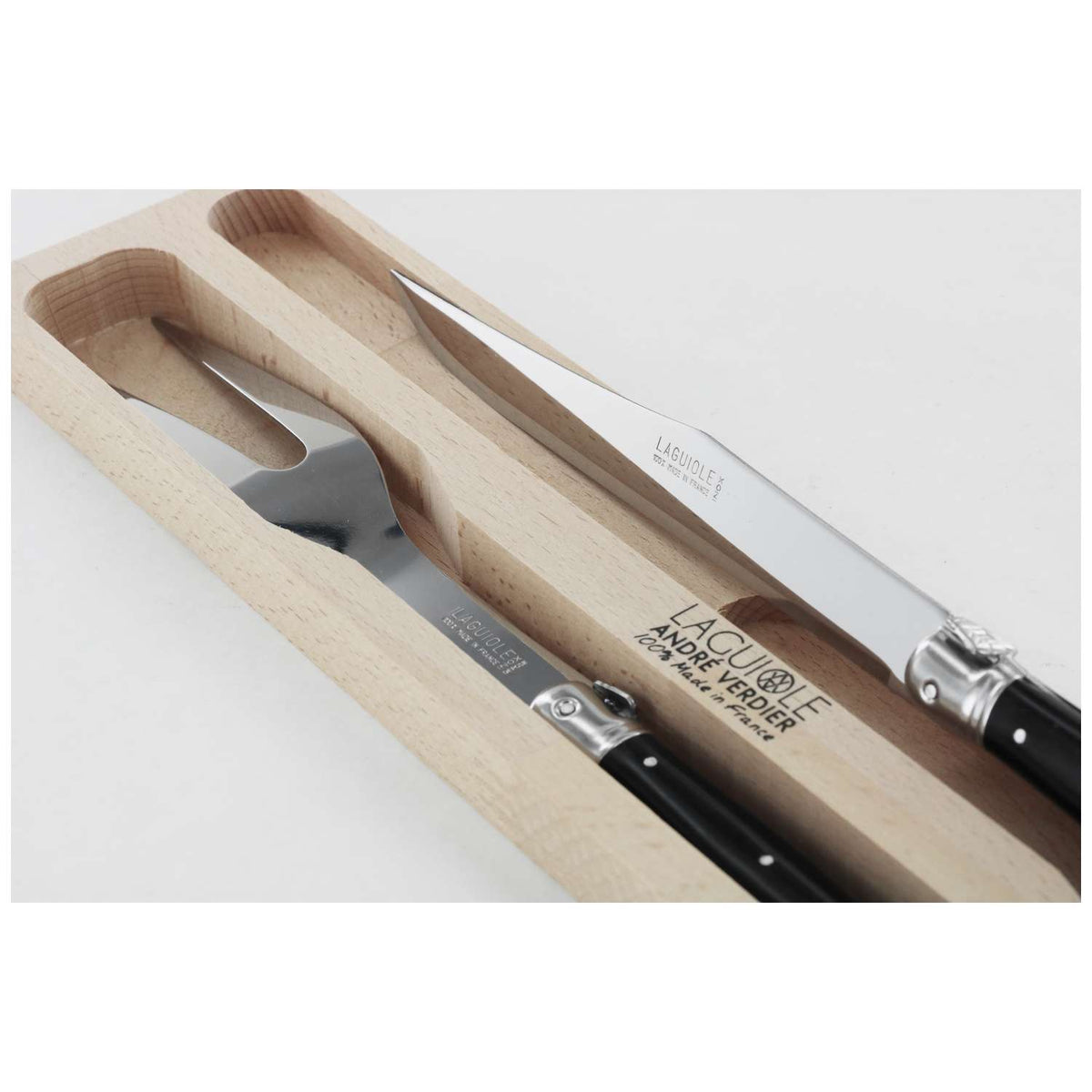 Andre verdier Carving Set 2 pcs Black Hande Laguiole Debutant 77772LNCD