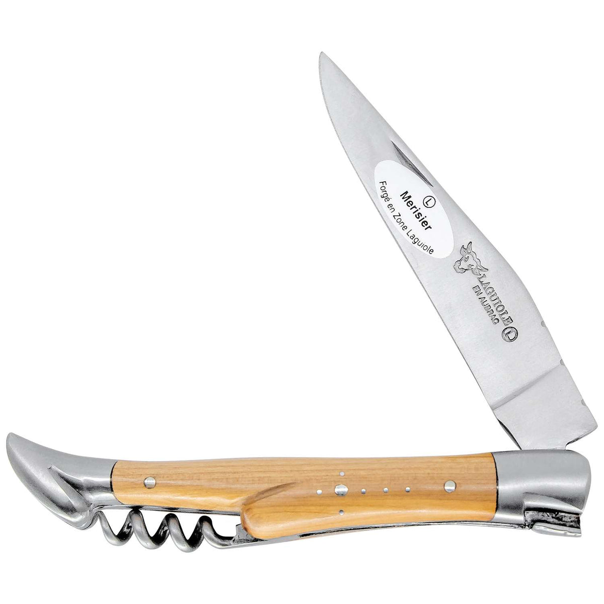 Laguiole en aubrac Folding Knife 11 cm with Corkscrew Wild Cherry Wood Scales Handle Laguiole en Aubrac L0311ERIS
