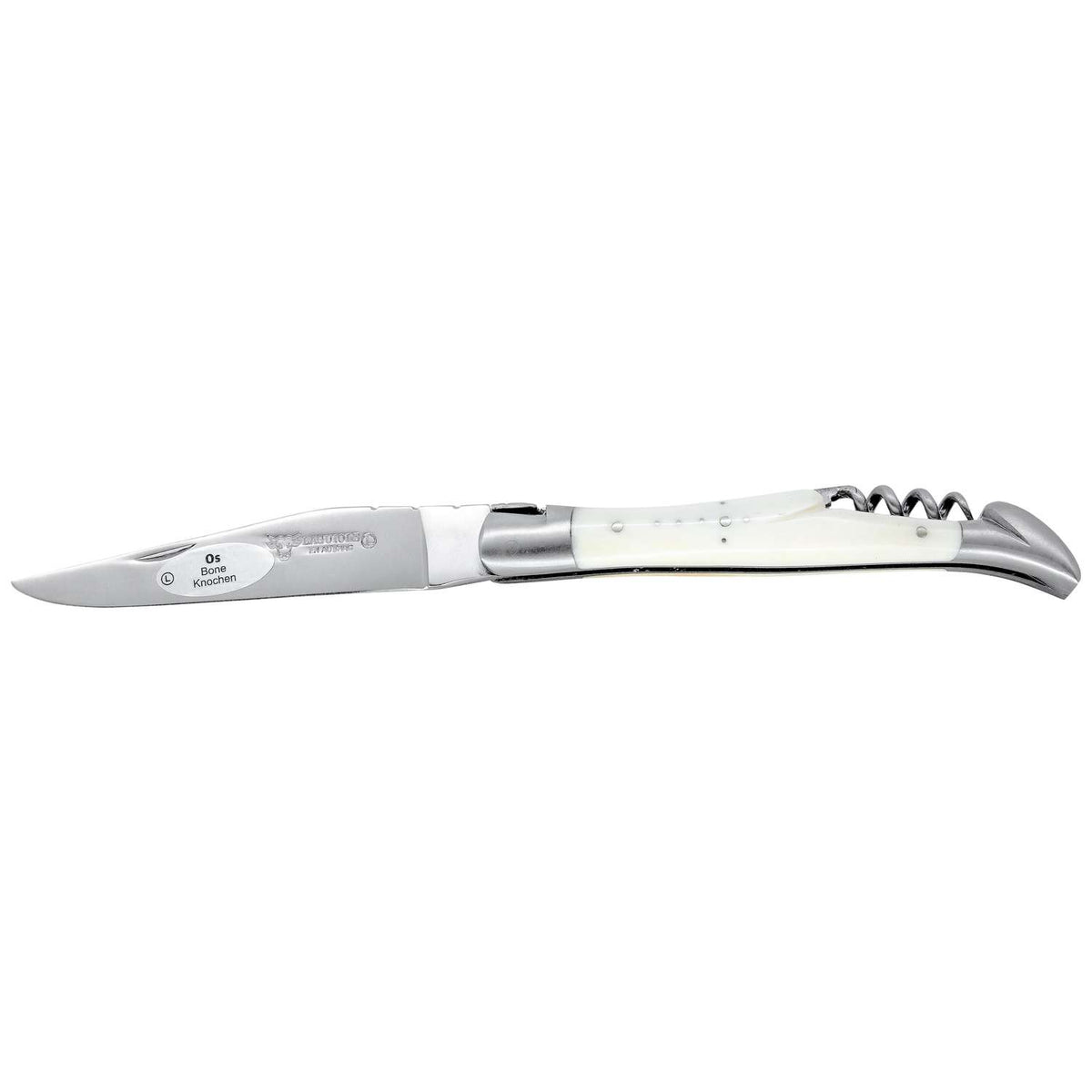 Laguiole en aubrac Folding Knife 12 cm with Corkscrew Bone Handle Laguiole en Aubrac L0311OSIS