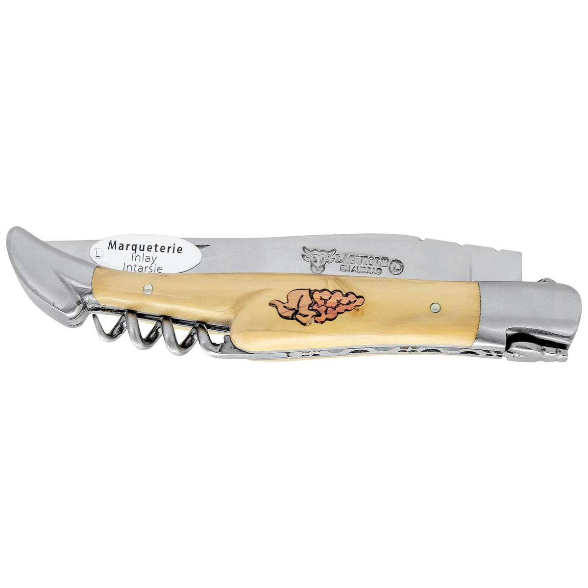 Laguiole en aubrac Folding Knife 12 cm with Corkscrew Juniper Wood Handle Laguiole en Aubrac L0312MRIF