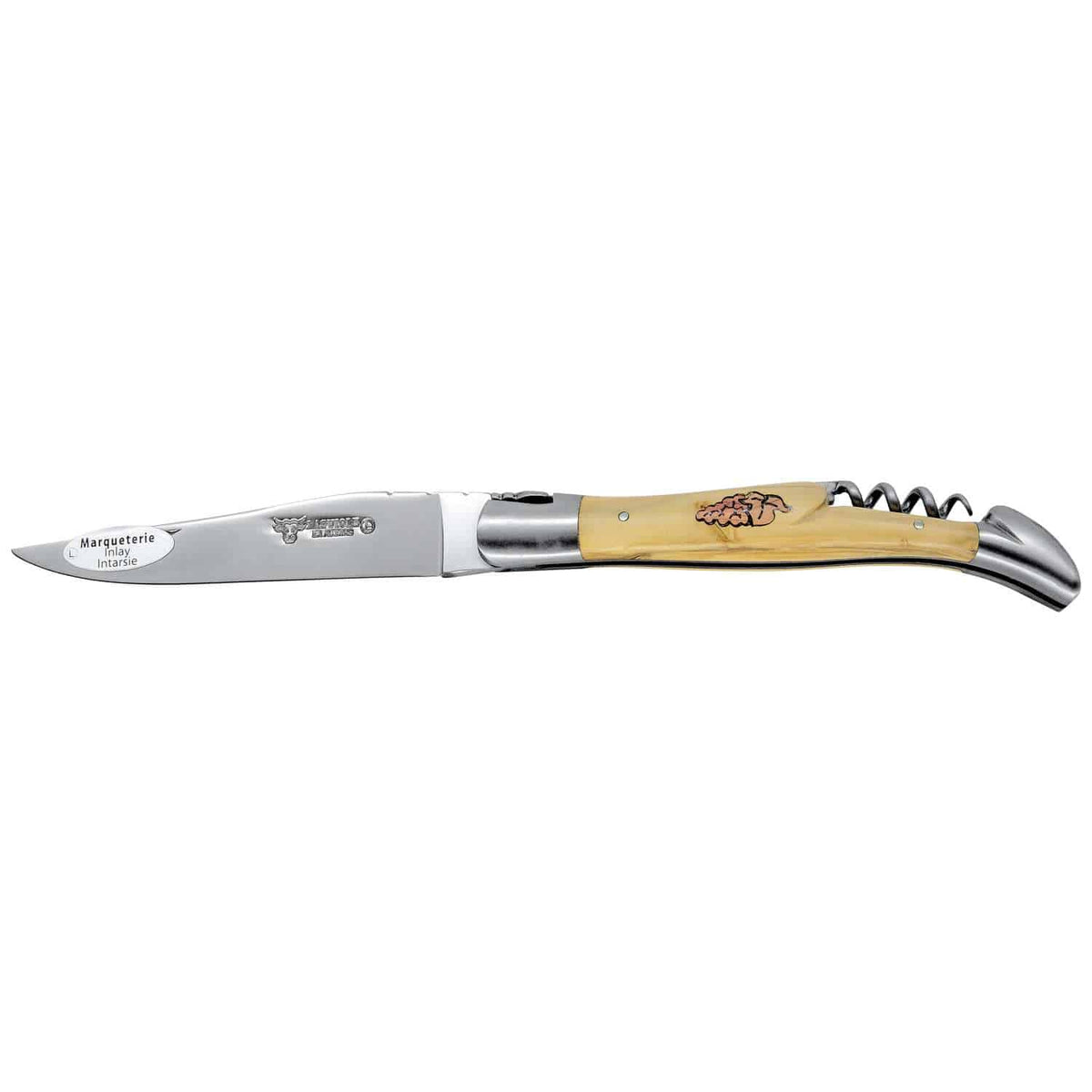 Laguiole en aubrac Folding Knife 12 cm with Corkscrew Juniper Wood Handle Laguiole en Aubrac L0312MRIF