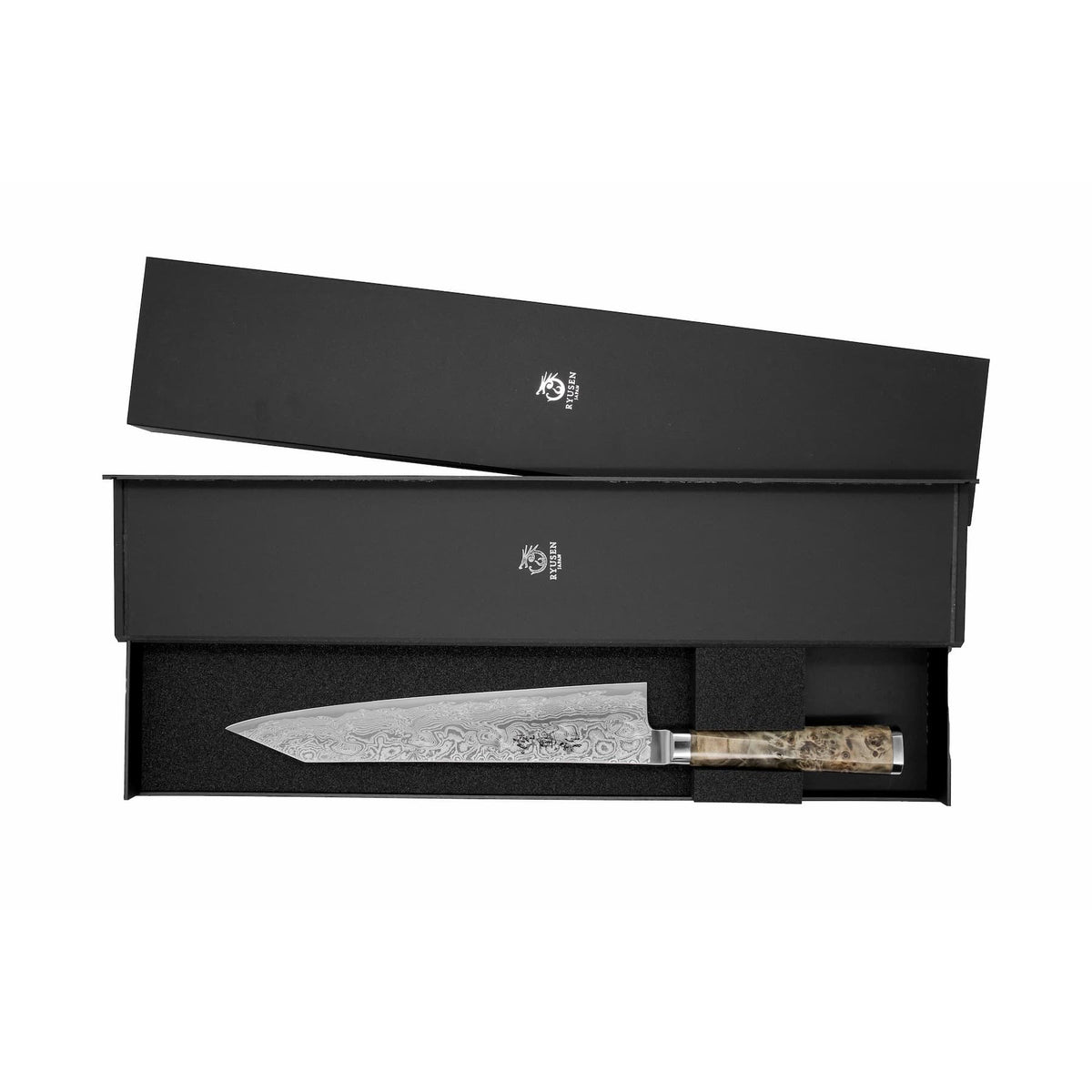 Ryusen Damascus Chef's Knife 24 cm Poplar Handle Oukoku Ryu OK-101