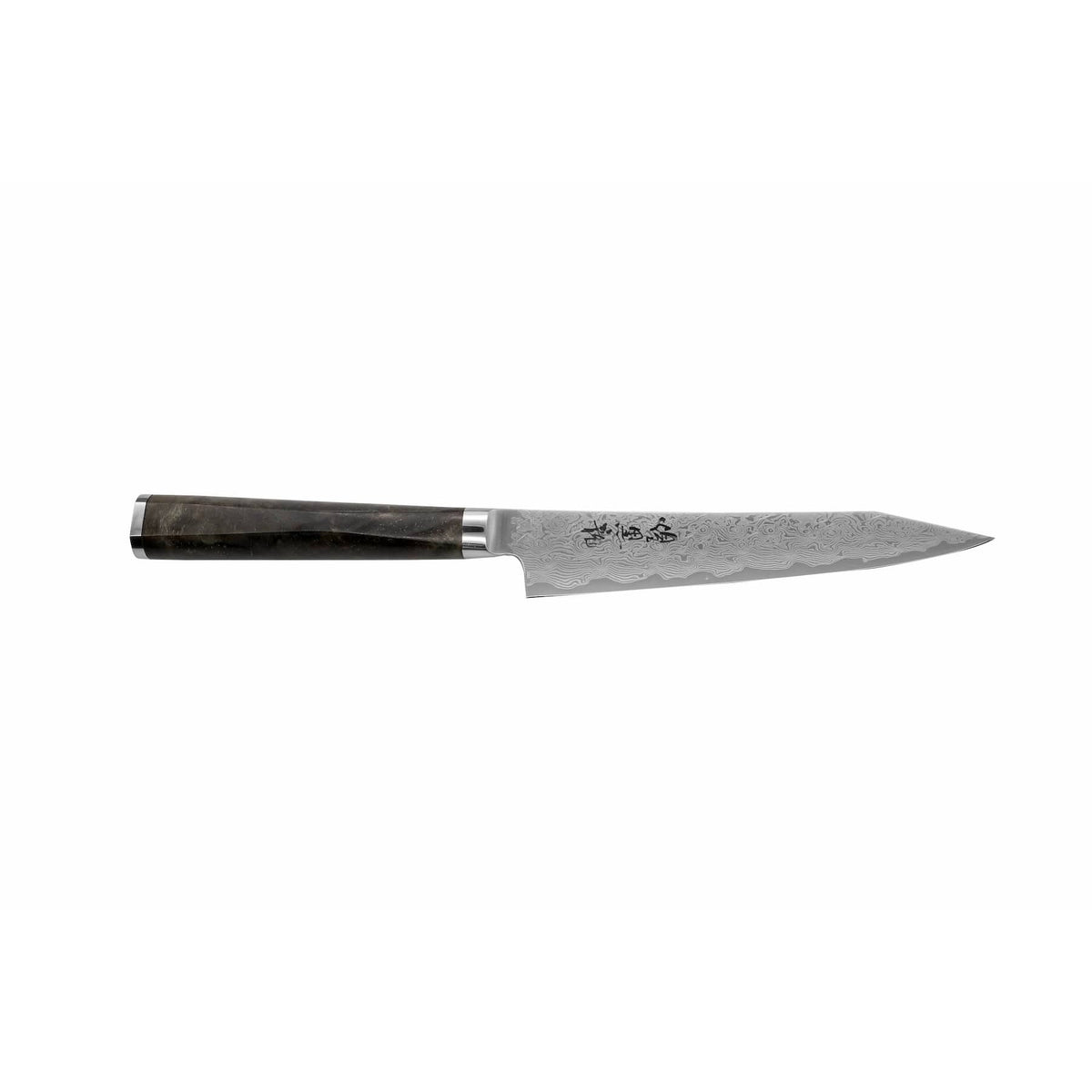 Ryusen Damascus Utility Knife 13.5 cm Poplar Handle Oukoku Ryu OK-105