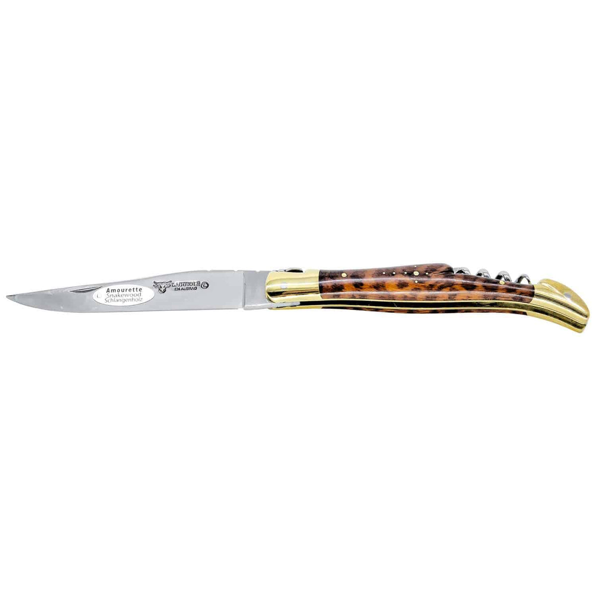 Laguiole en aubrac Folding Knife 12 cm with Corkscrew Snakewood Handle Laguiole en Aubrac L0312AMLF
