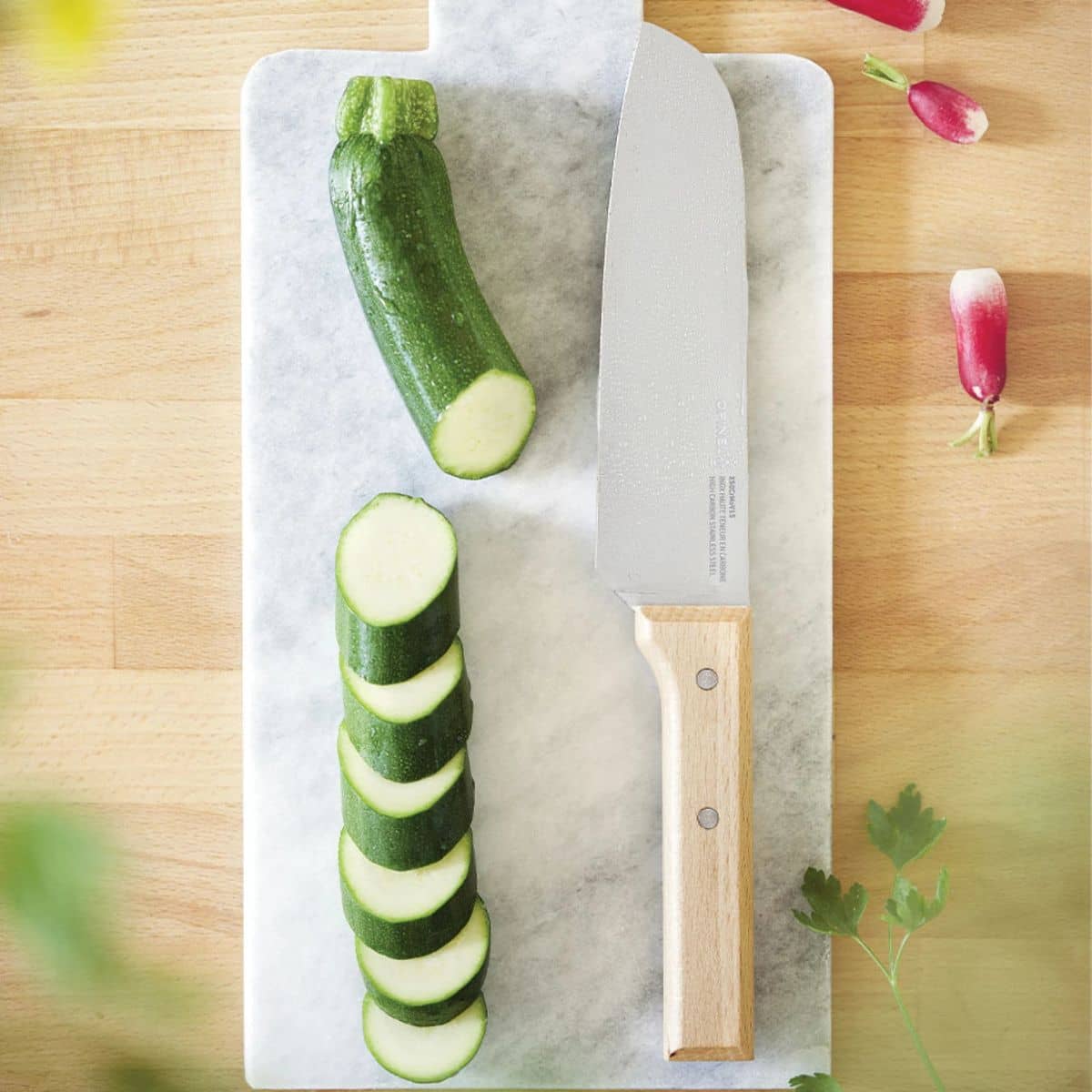 Opinel Santoku Knife 17 cm Beechwood Handle No 119 Parallele 001819