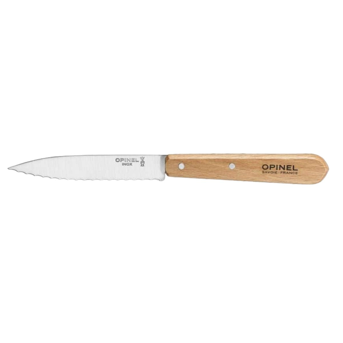 Opinel Serrated Utility Knife 10 cm Wooden Handle No 113 Les Essentiels 001918