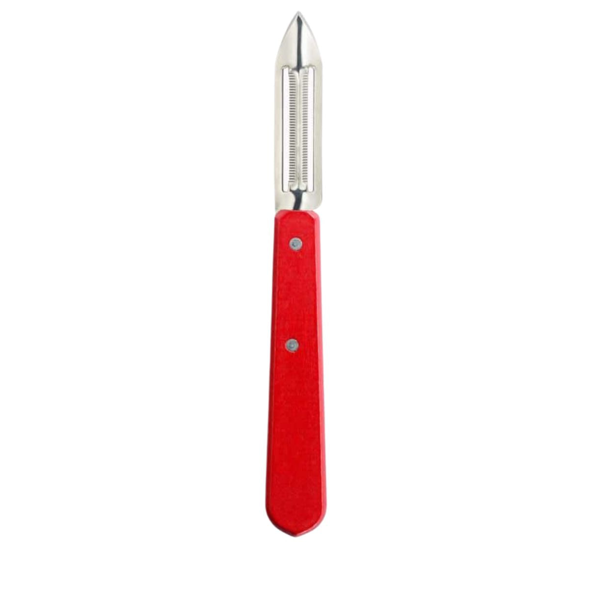 Opinel Stainless Steel Serrated Peeler 6 cm with Red Wooden Handle Les Essentiels 002047