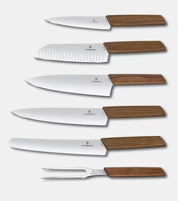 Victorinox Μπλοκ 6 μαχαιριών με ξύλινες λαβές Swiss Modern 6.7186.6