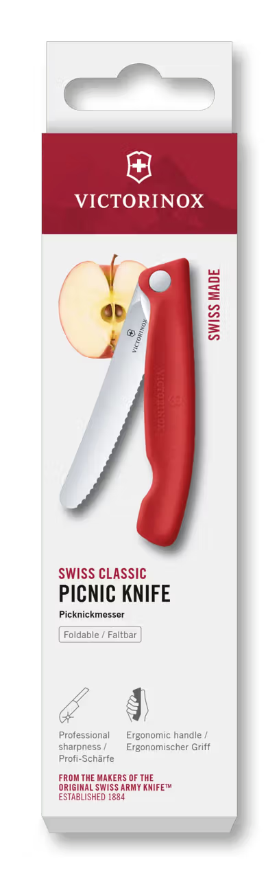 Victorinox Μαχαίρι κουζίνας 11 εκατ. στρογγυλό οδοντωτό κόκκινη λαβή αναδιπλούμενο Swiss Classic 6.7831.FC1