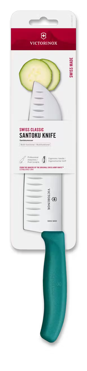 Victorinox Μαχαίρι Santoku με αυλακώσεις 17 εκατ. πράσινη λαβή Swiss Classic