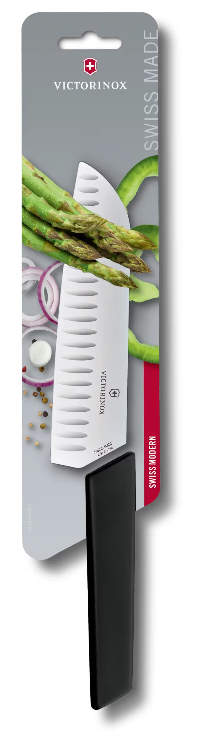 Victorinox Μαχαίρι Santoku με αυλακώσεις 17 εκατ. μαύρη λαβή Swiss Modern
