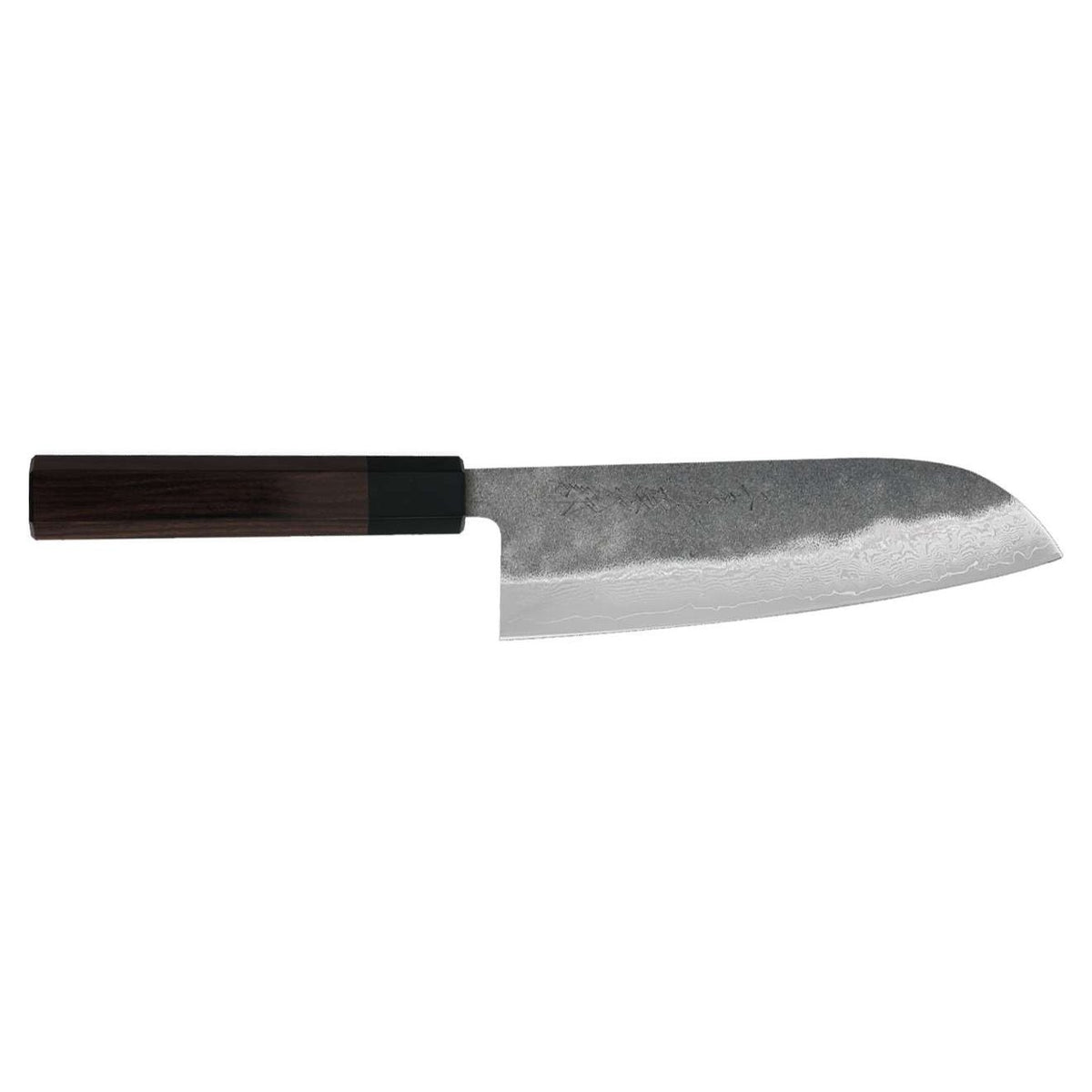 Tojiro Damascus Handmade Santoku Knife 17 cm Ebony Handle