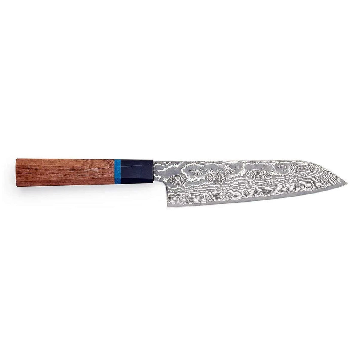 Ryusen Damascus Santoku Knife 17.5 cm Quince Handle Bonten Unryu KAI BU-507