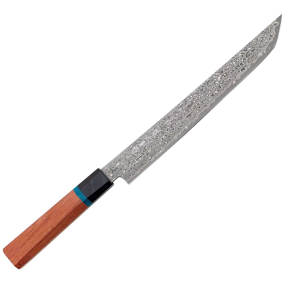 Ryusen Damascus Slicing Knife 24 cm Quince Handle Bonten Unryu KAI BU-510