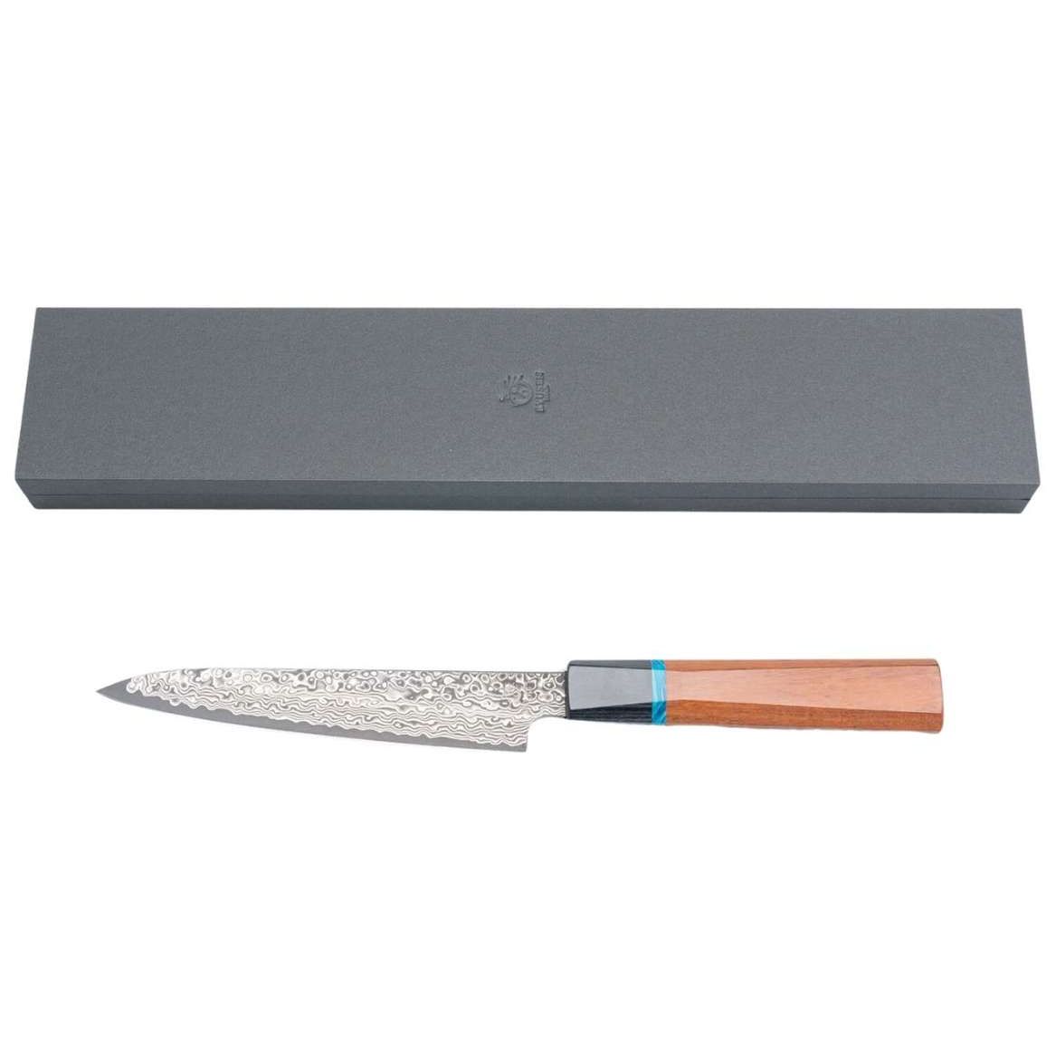Ryusen Damascus Utility Knife 13.5 cm Quince Handle Bonten Unryu KAI BU-515