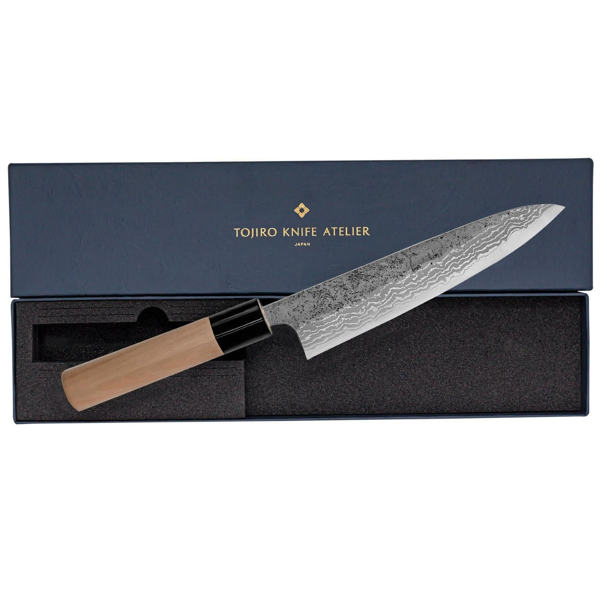 Tojiro Rough Aogami Damascus Handmade Chef's Knife 18 cm Magnolia Handle