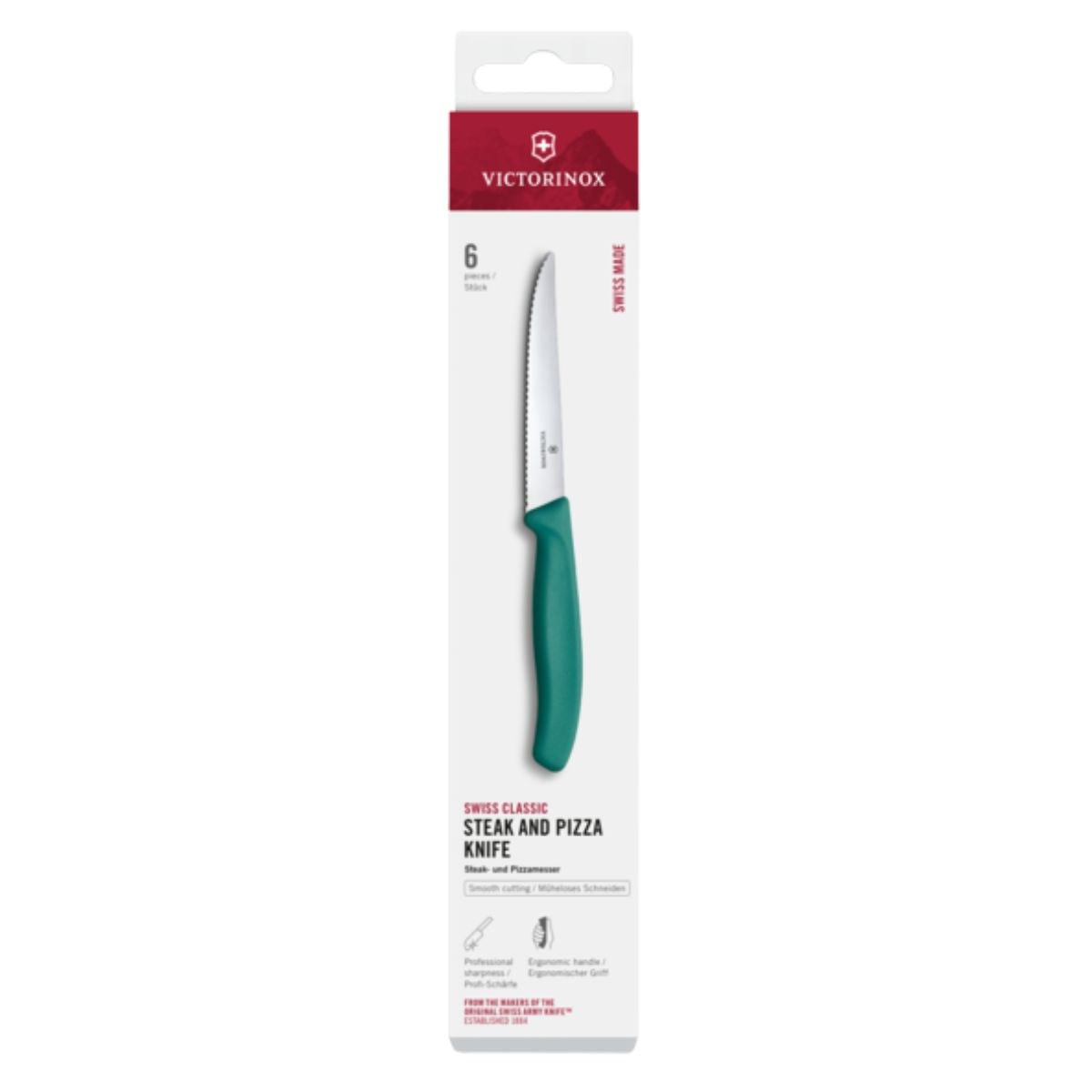 Victorinox Steak Knife 11 cm Green Handle 6 pcs Set Swiss Classic 6.7234.6C1