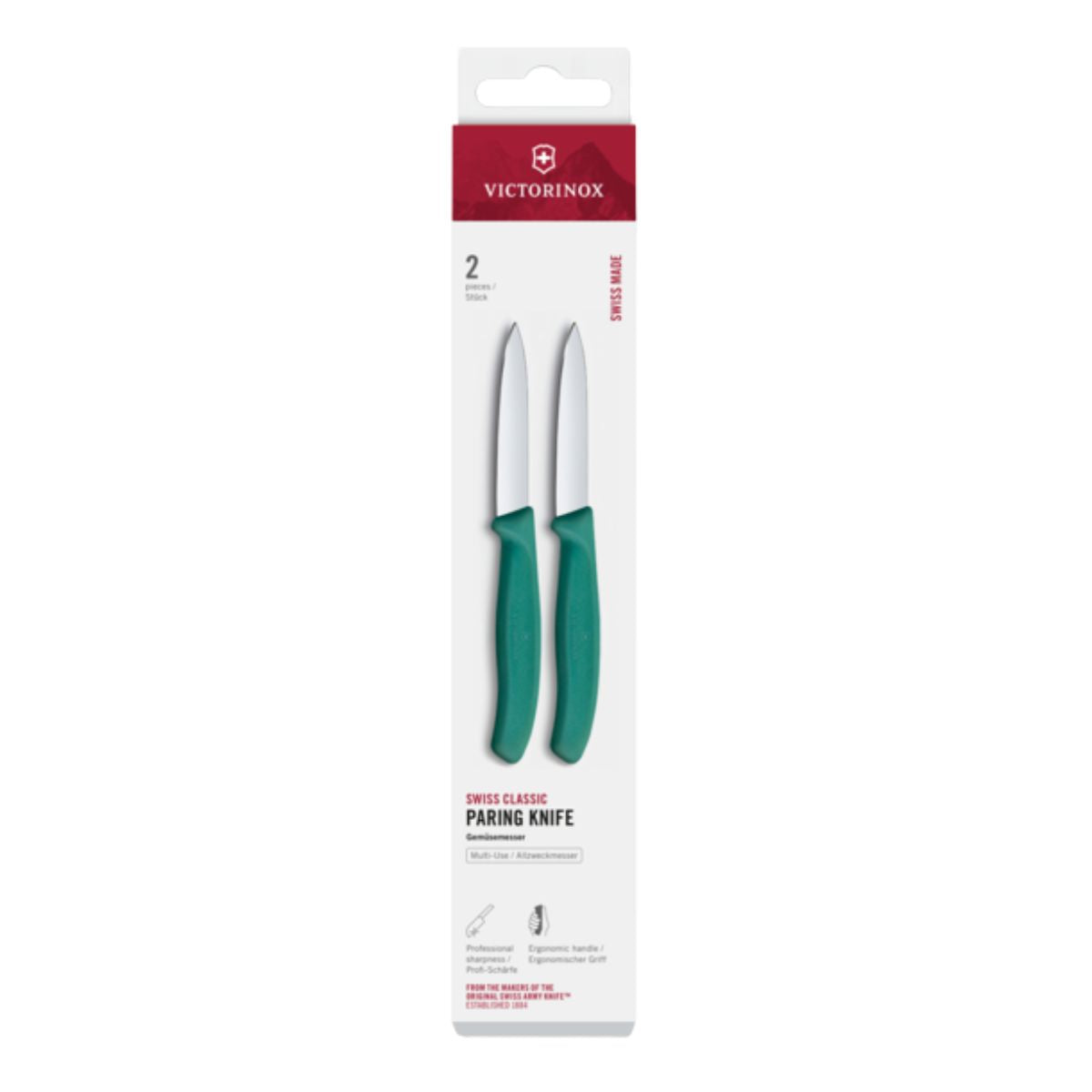 Victorinox Paring Knife 8 cm Green Handle 2 pcs Set Swiss Classic 6.7604.2C1