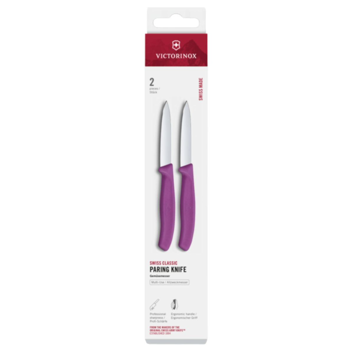 Victorinox Paring Knife 8 cm Purple Handle 2 pcs Set Swiss Classic 6.7605.2C1