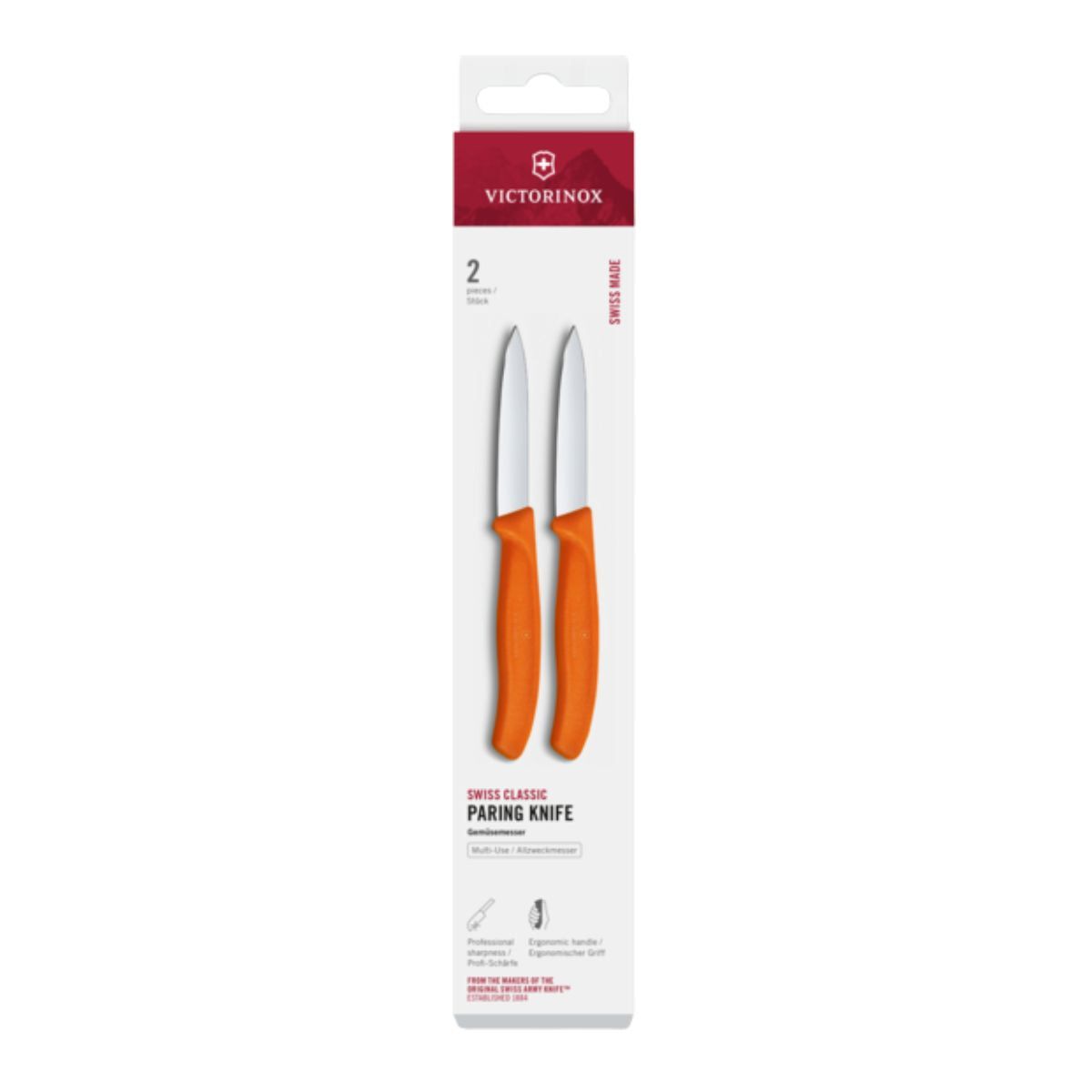 Victorinox Paring Knife 8 cm Orange Handle 2 pcs Set Swiss Classic 6.7609.2C1