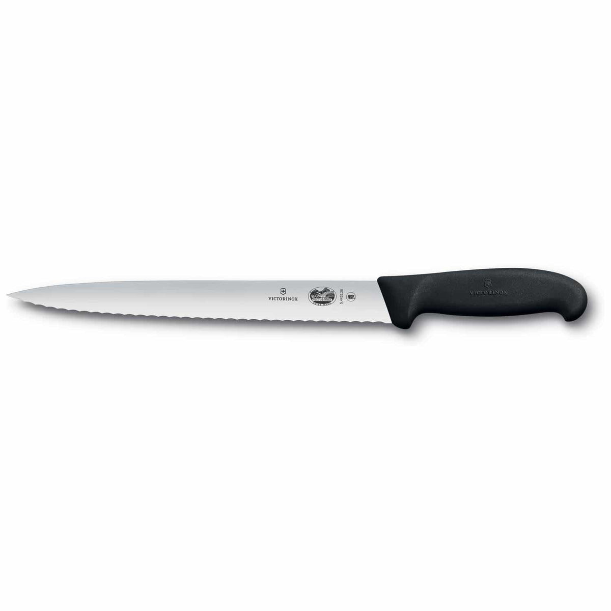 Victorinox Serrated Slicing Knife Pointed Tip 25 cm Fibrox 5.4433.25