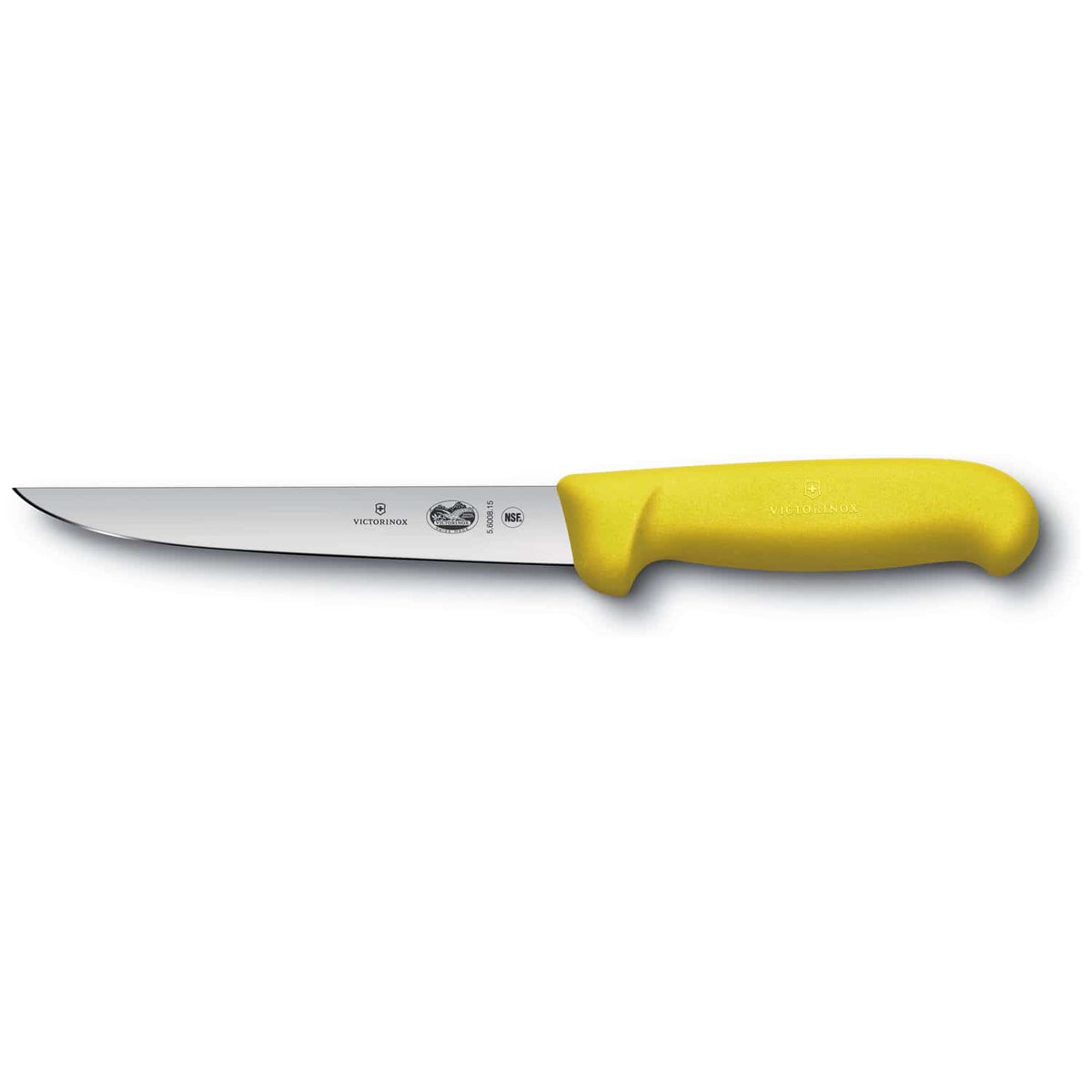 Victorinox Boning Knife Straight Blade 15 cm Fibrox Yellow Handle 5.6008.15
