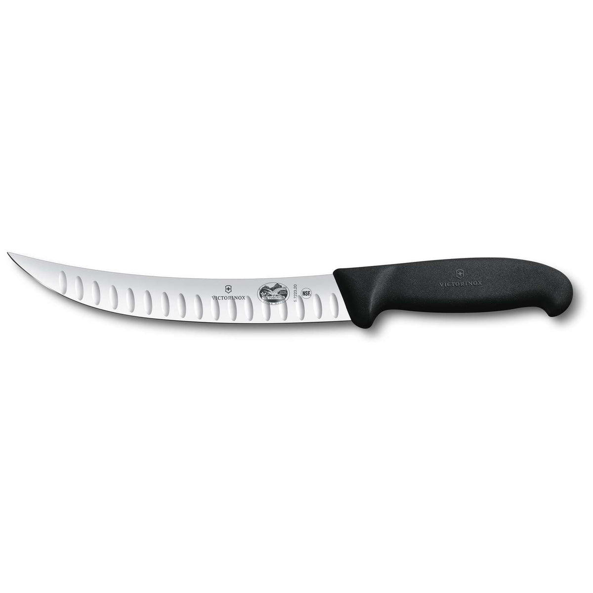 Victorinox Hollow Edge Butcher Knife Curved Narrow Blade 20 cm Fibrox Handle 5.7223.20