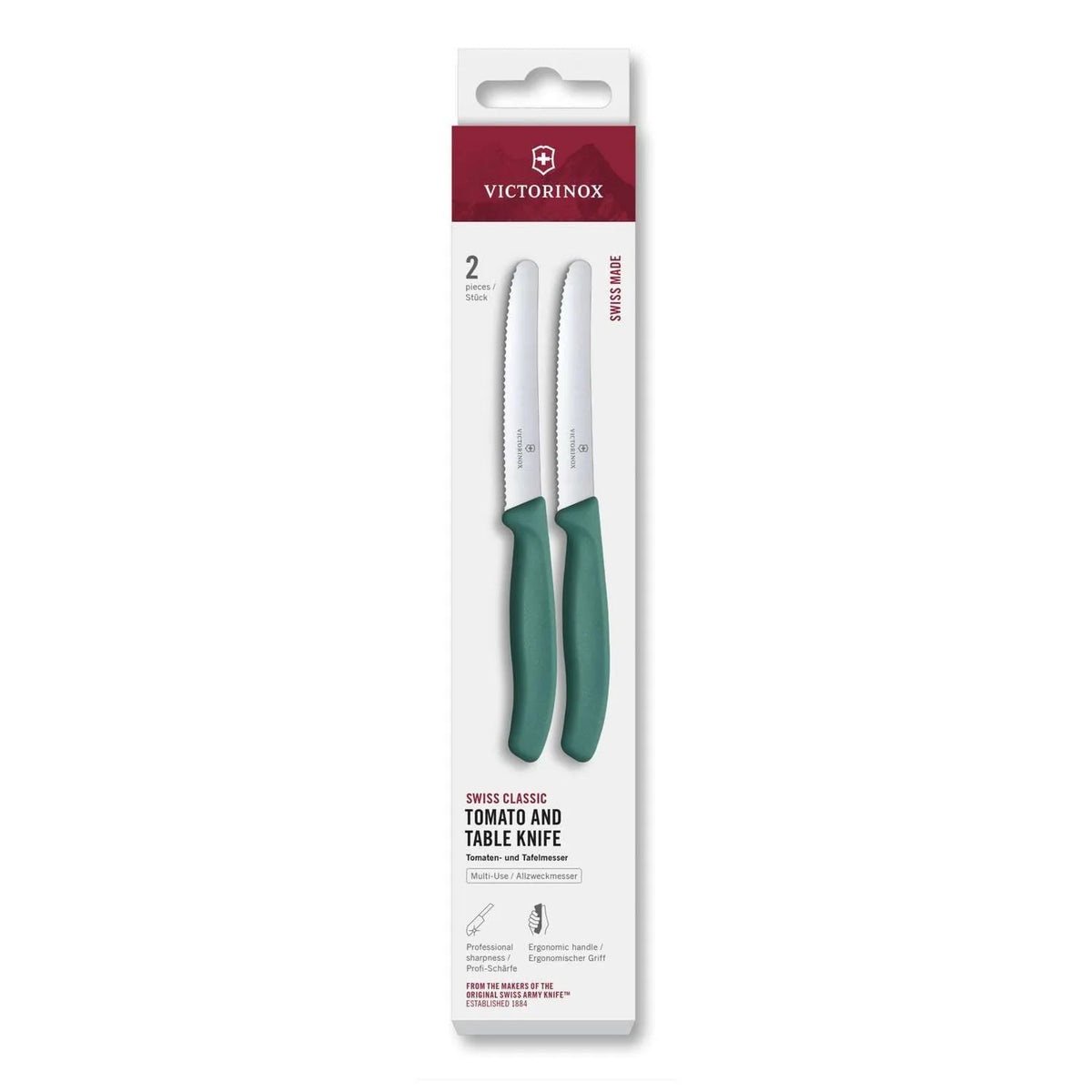 Victorinox Μαχαίρια κουζίνας 11 εκατ. στρογγυλά οδοντωτά πράσινη λαβή σετ 6 τμχ Swiss Classic 6.7834.6C1