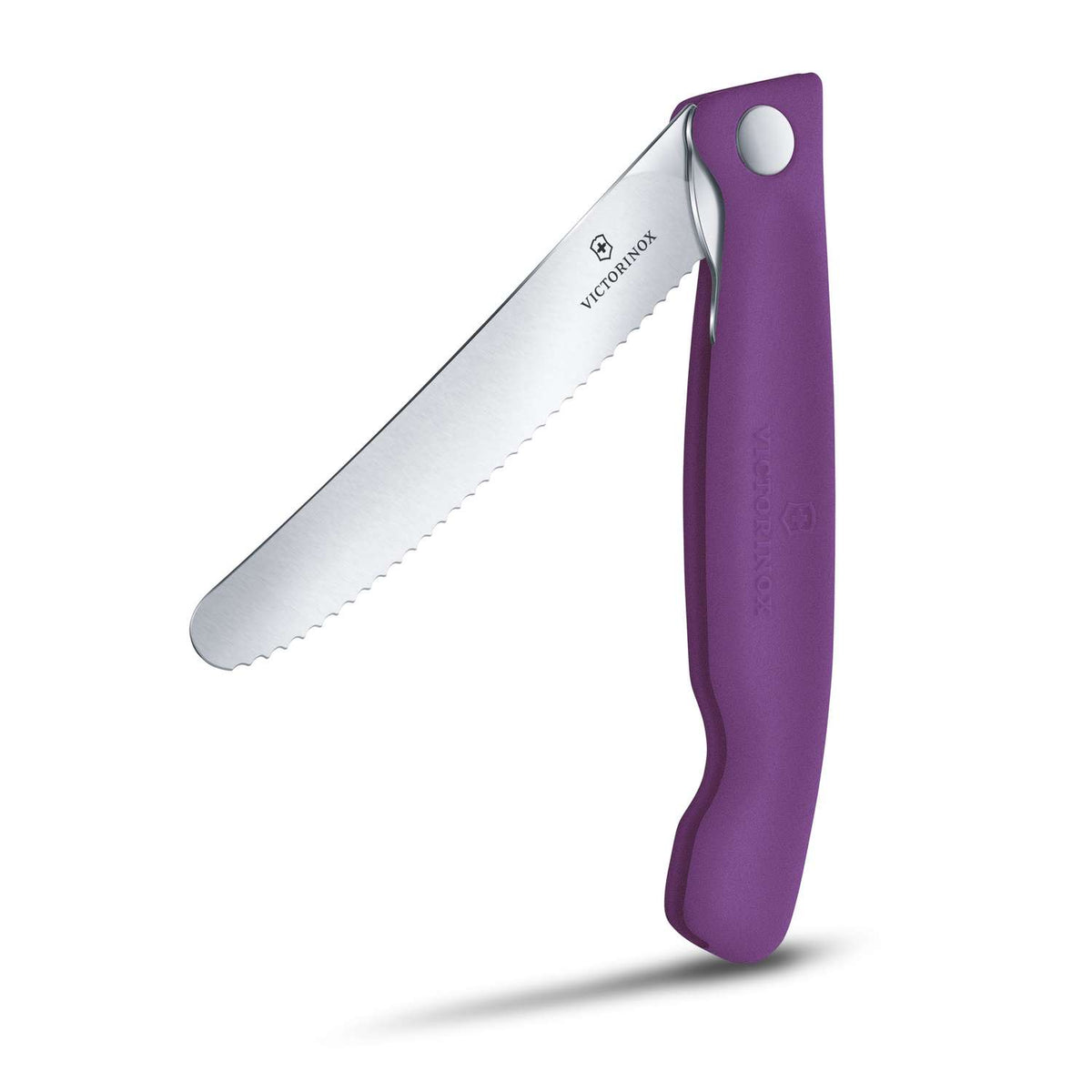Victorinox Serrated Foldable Kitchen Knife 11 cm Purple Handle Swiss Classic 6.7835.FC1