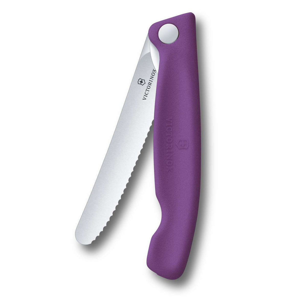Victorinox Serrated Foldable Kitchen Knife 11 cm Purple Handle Swiss Classic 6.7835.FC1