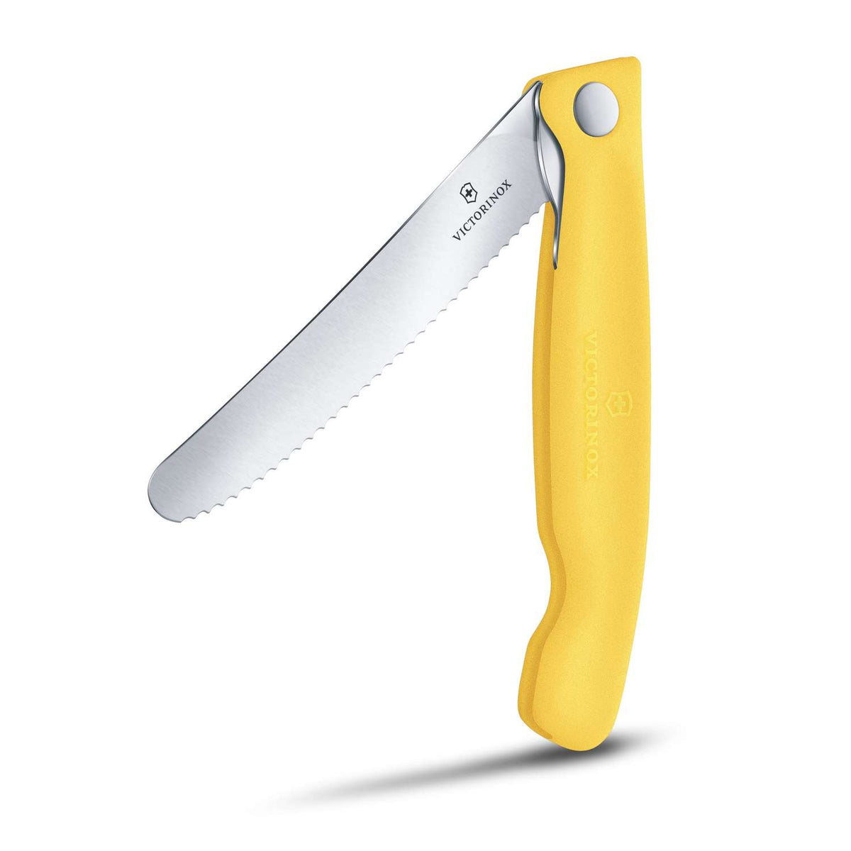 Victorinox Serrated Foldable Kitchen Knife 11 cm Yellow Handle Swiss Classic 6.7838.FC1