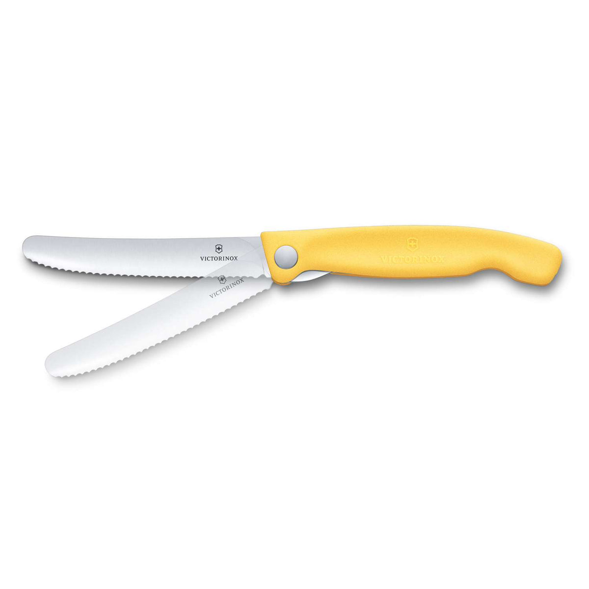 Victorinox Serrated Foldable Kitchen Knife 11 cm Yellow Handle Swiss Classic 6.7838.FC1