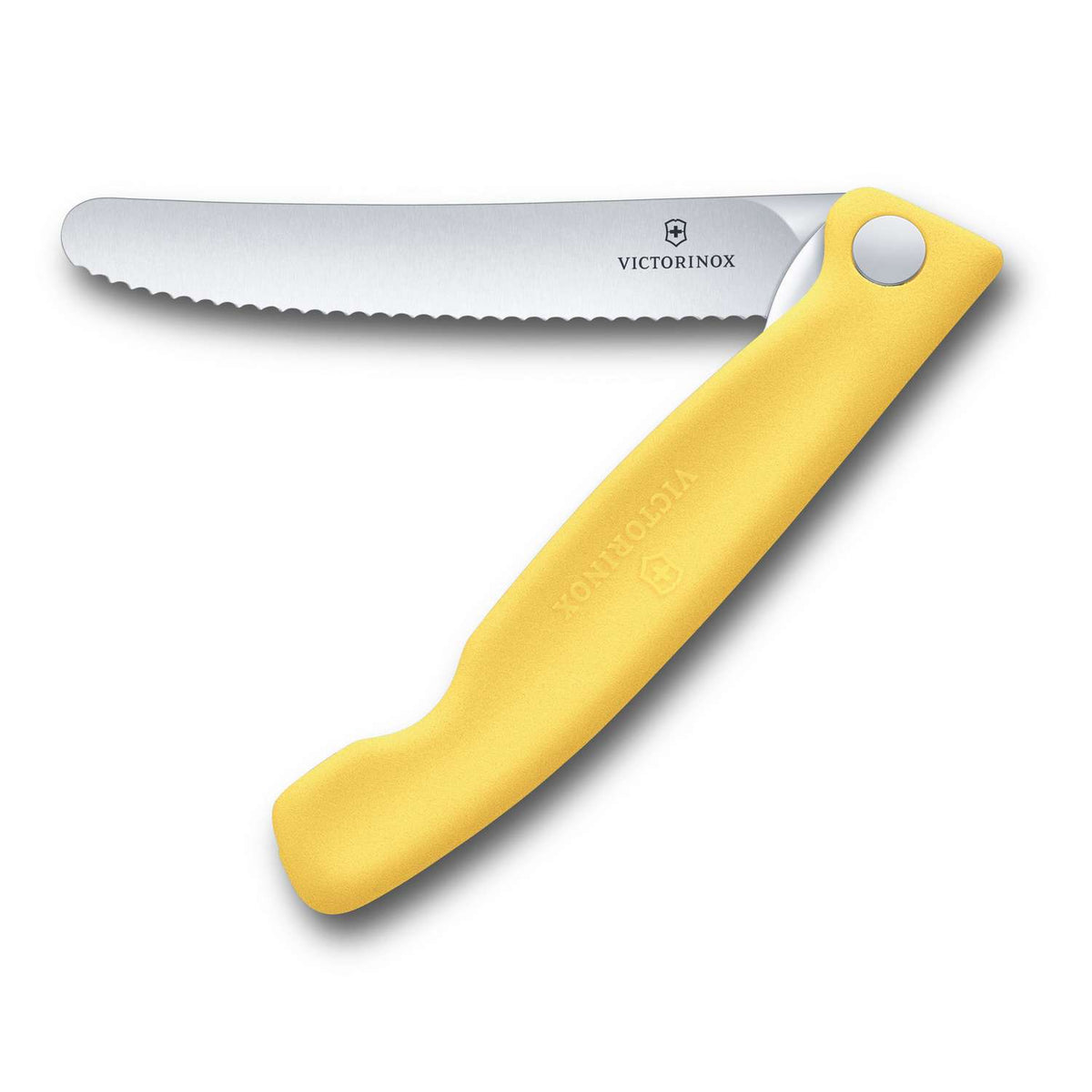 Victorinox Serrated Foldable Kitchen Knife 11 cm Yellow Handle Swiss Classic 6.7838.FC1