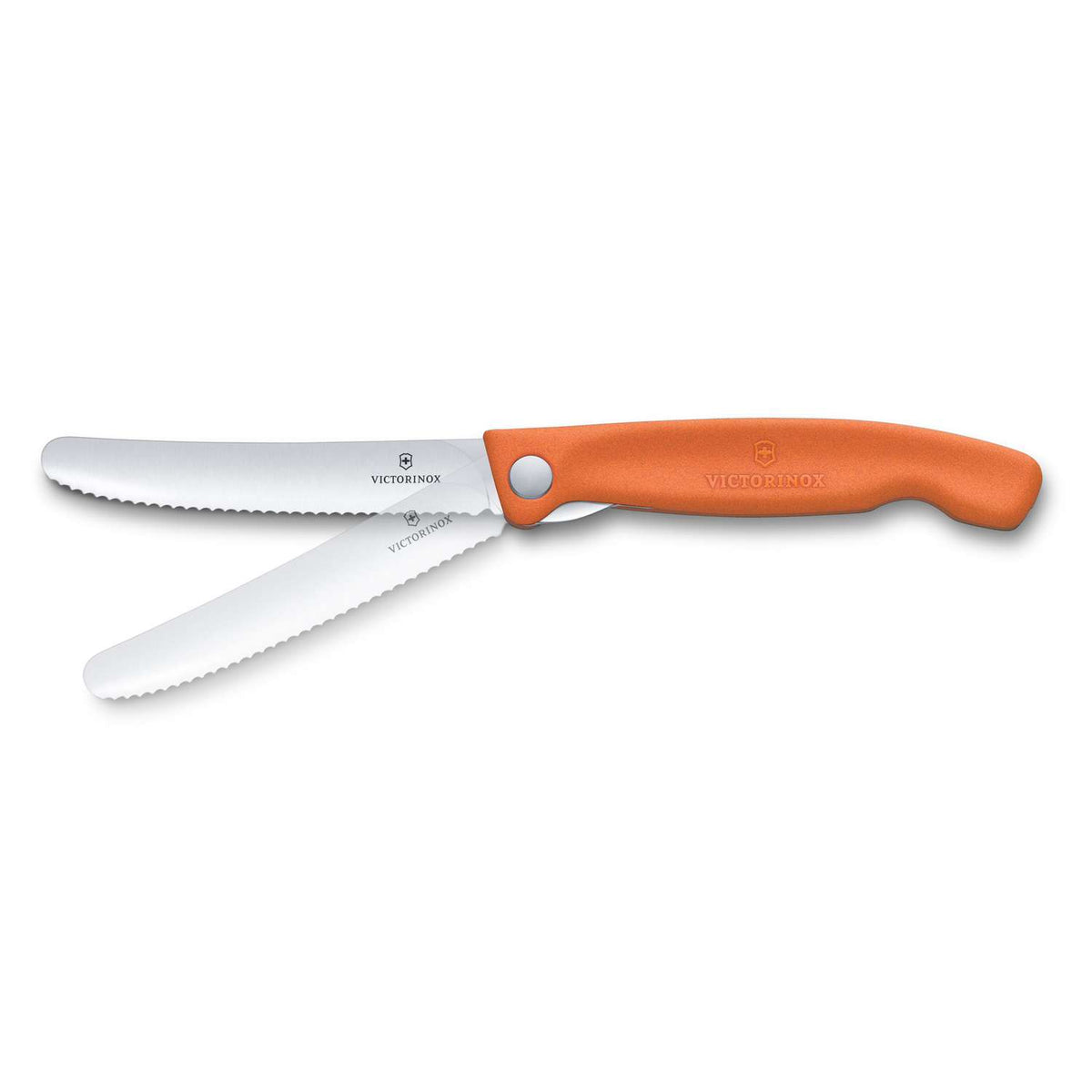 Victorinox Serrated Foldable Kitchen Knife 11 cm Orange Handle Swiss Classic 6.7839.FC1