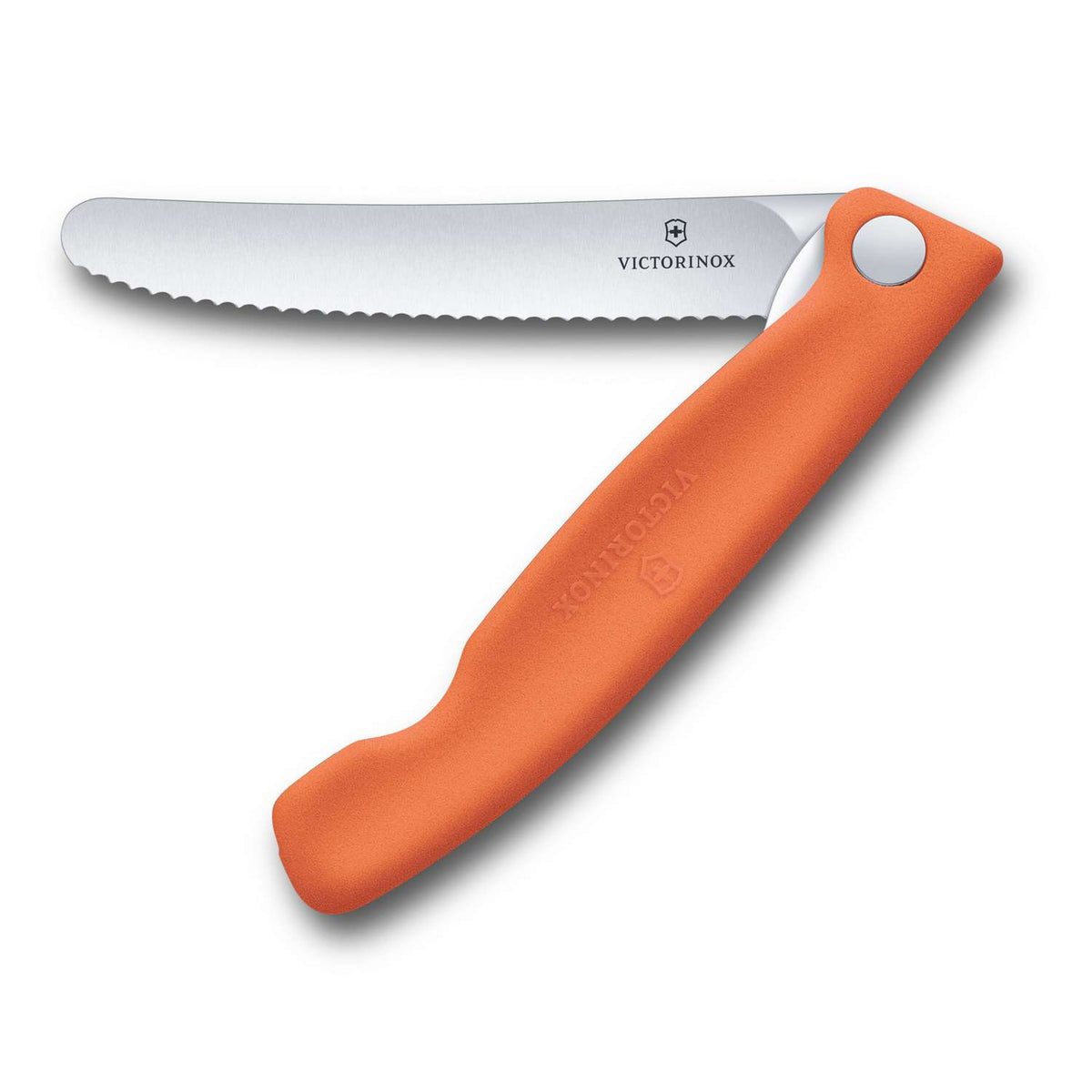 Victorinox Serrated Foldable Kitchen Knife 11 cm Orange Handle Swiss Classic 6.7839.FC1