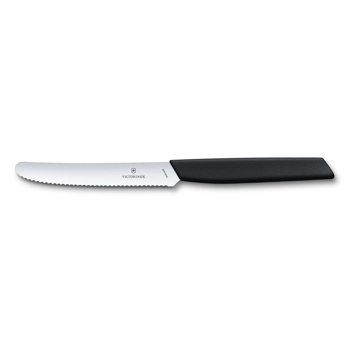 Victorinox Round Utility Knife 11 cm, Serrated, Black Swiss Modern 6.9003.11W