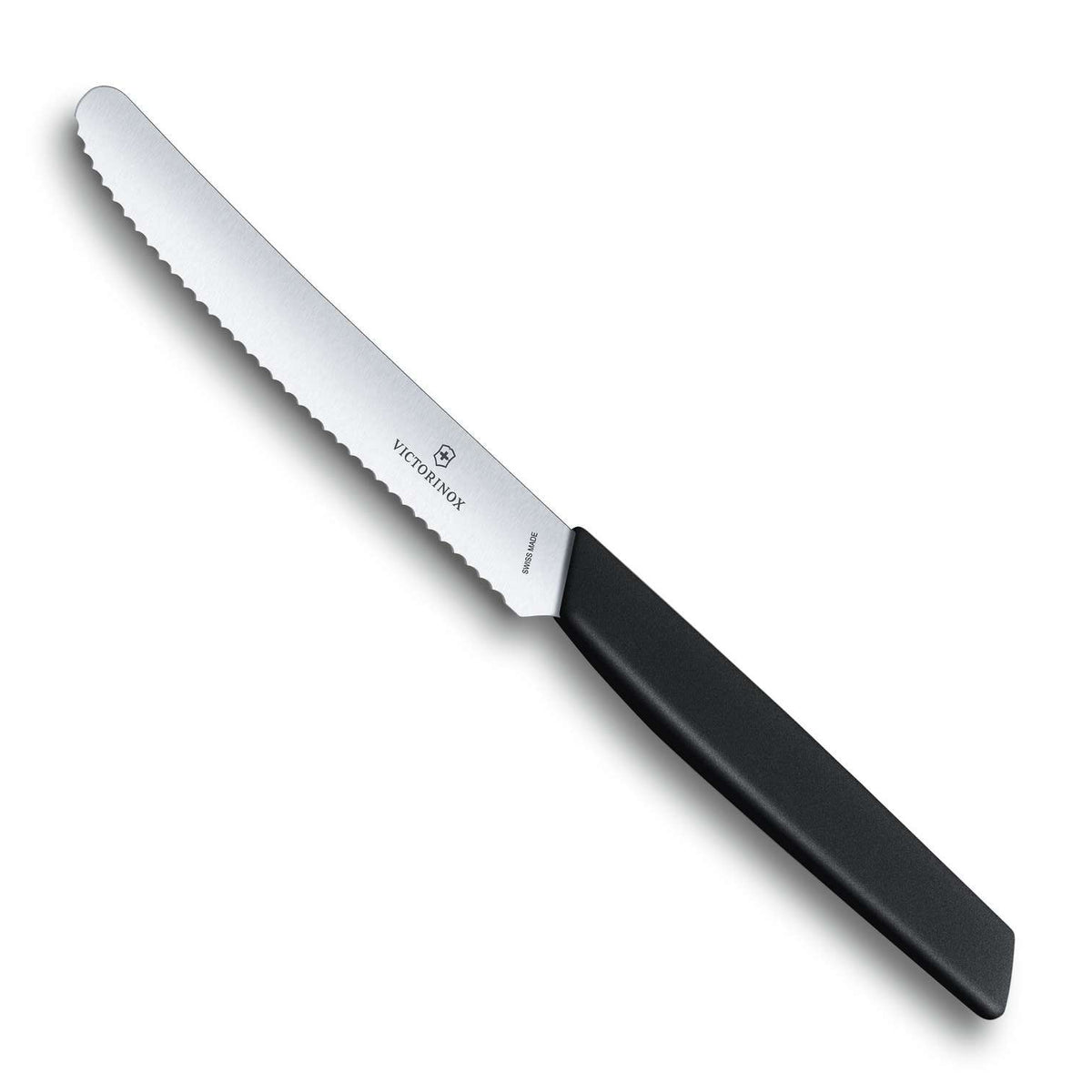 Victorinox Round Utility Knife 11 cm, Serrated, Black Swiss Modern 6.9003.11W