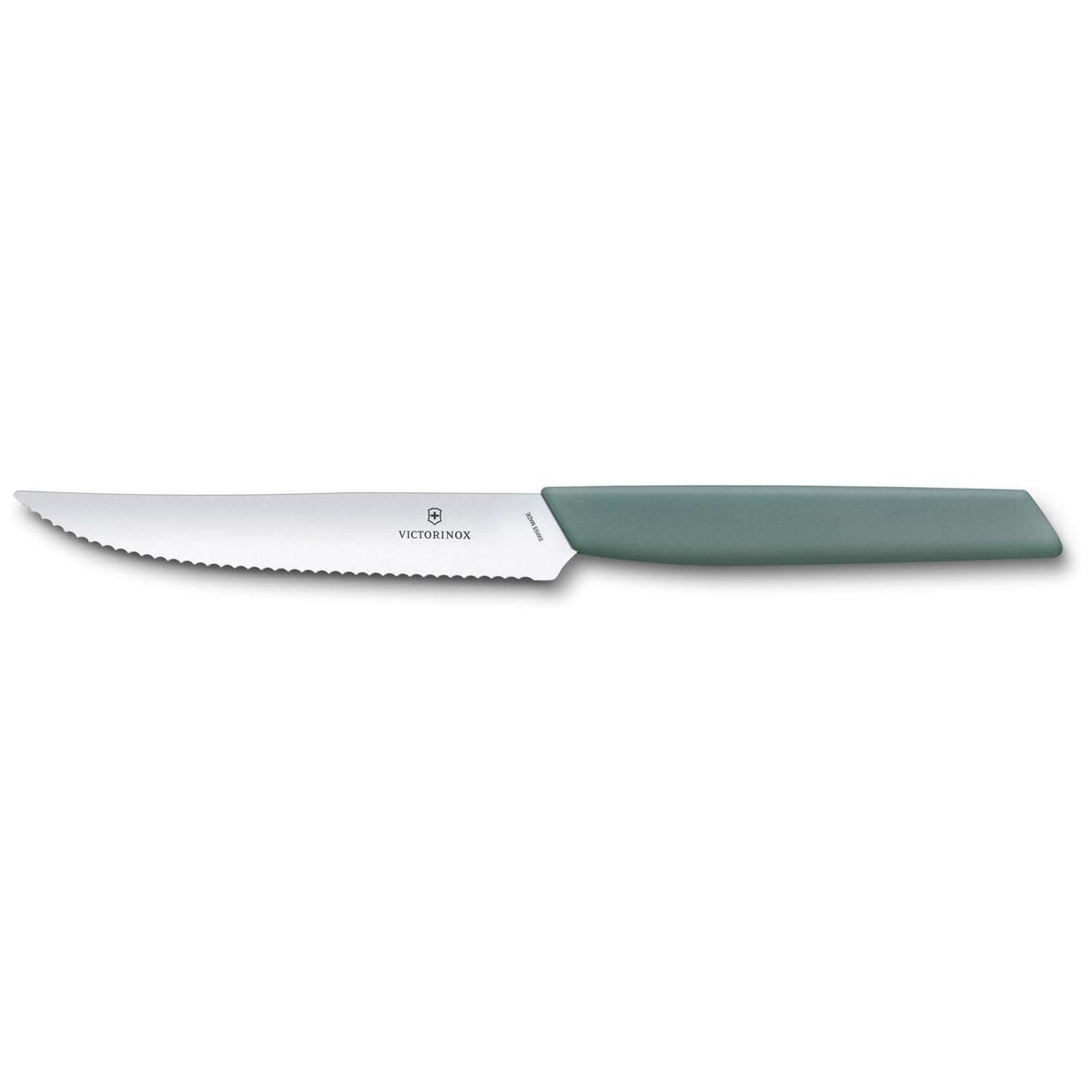 Victorinox Utility Knife 11 cm, Serrated Green Pastel Set 2 pcs Swiss Modern